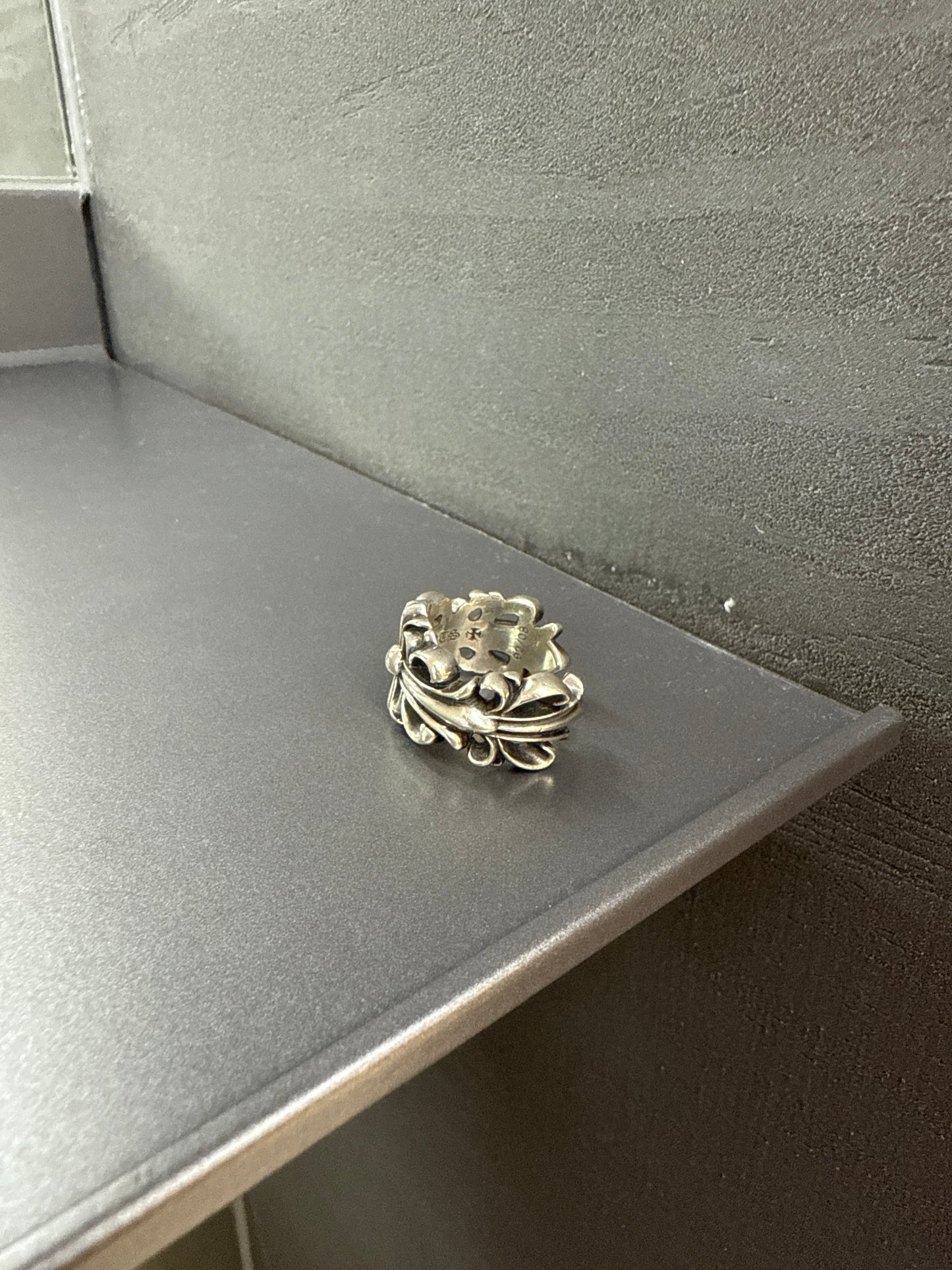 Chrome Hearts double floral cross ring
