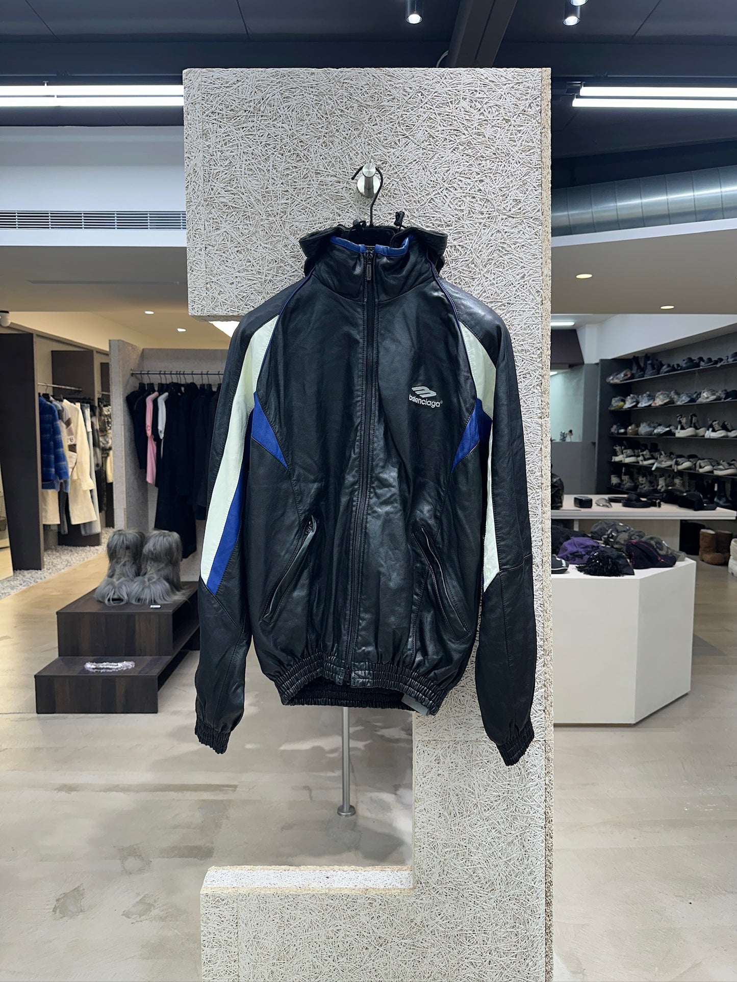 Balenciaga 3B Sports Icon Leather Track Jacket