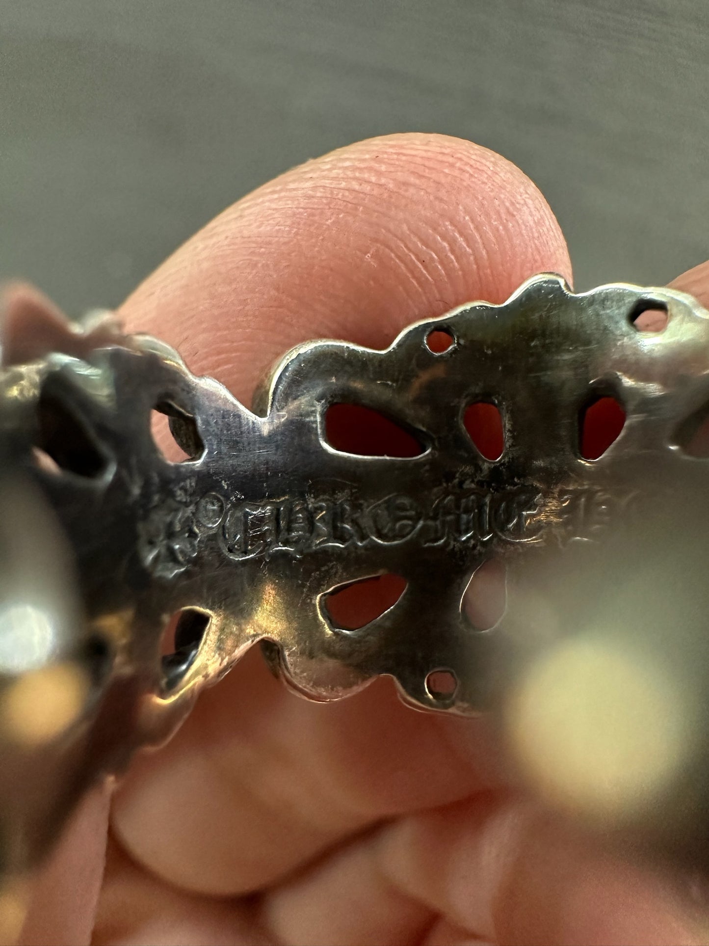 Chrome Hearts double floral cross ring