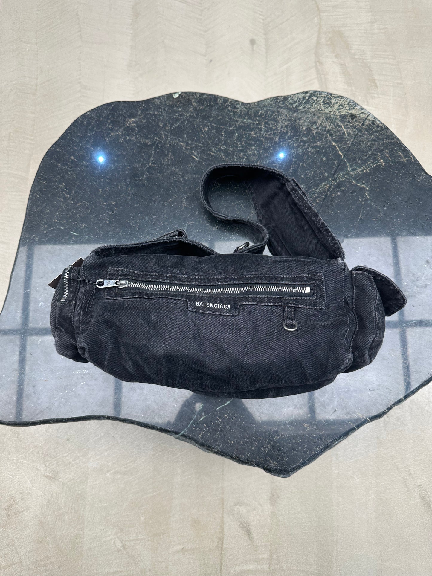 Balenciaga Superbusy Denim Shoulder Bag