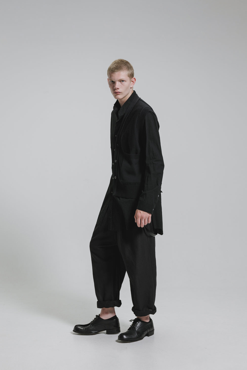 NUDE:MM 80/2 Broad Shirt With 7GG Kint Half Vest