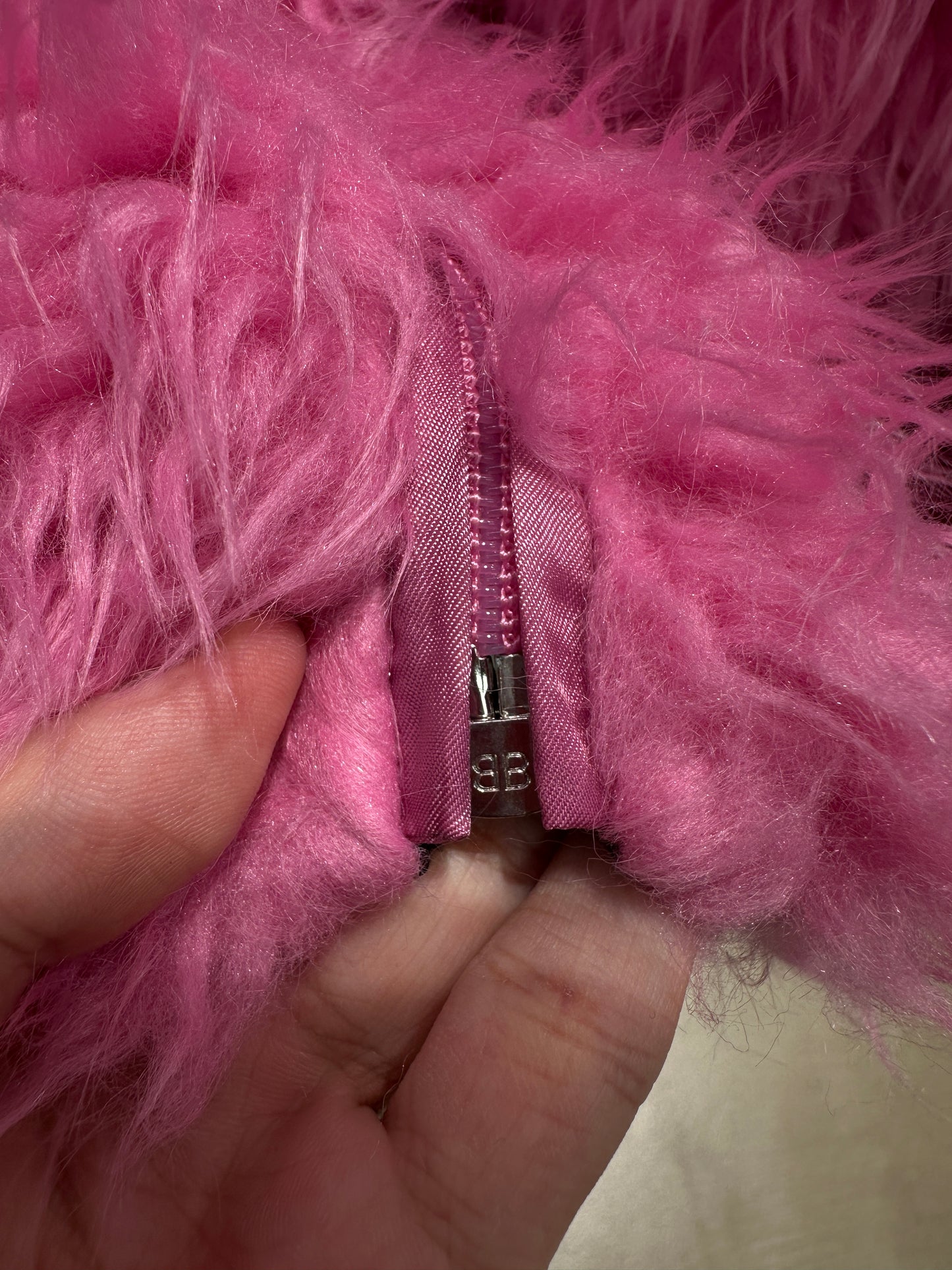 Balenciaga Pink Fur Parka
