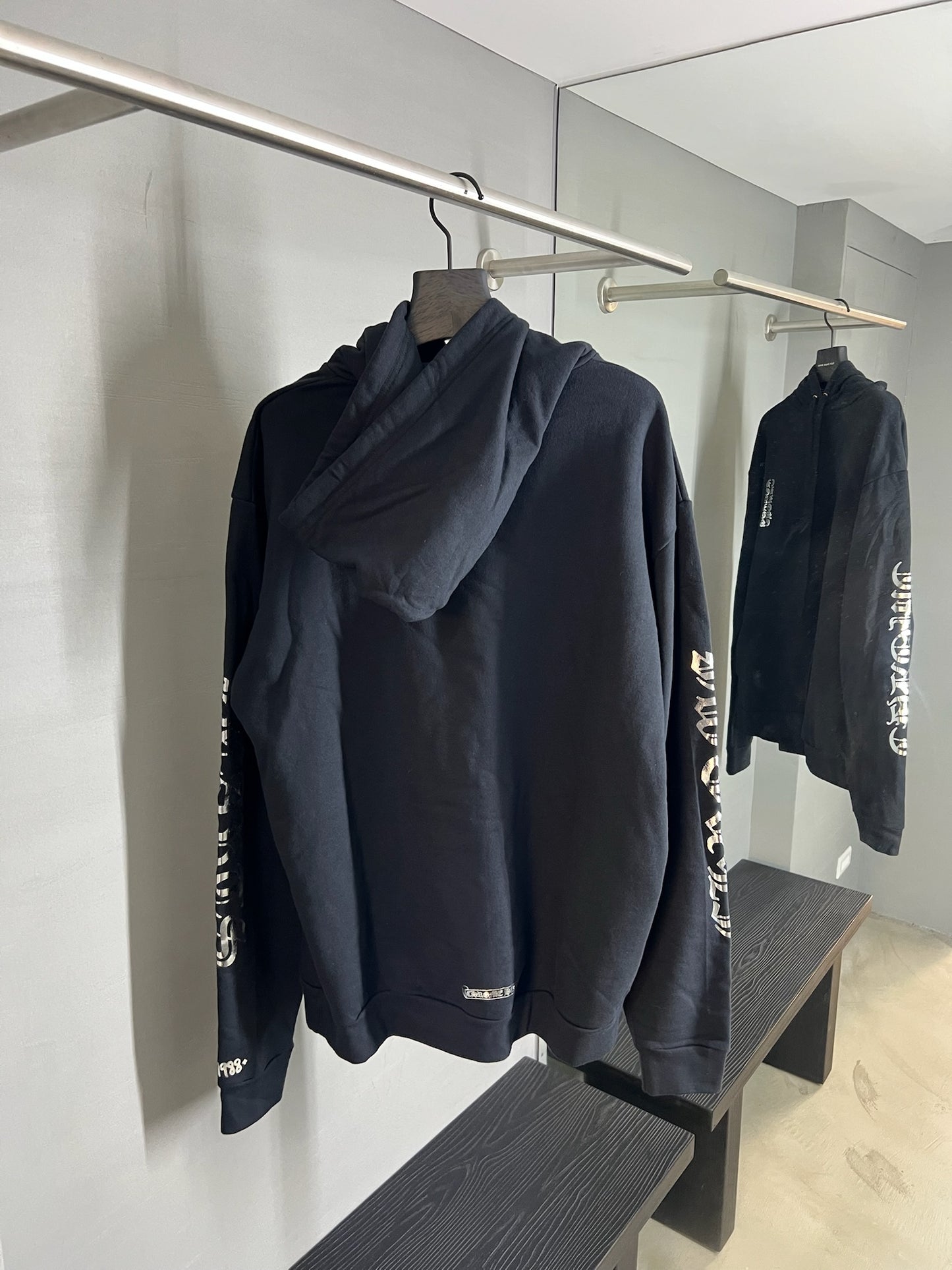 Chrome Hearts Silver Script Logo Hoodie