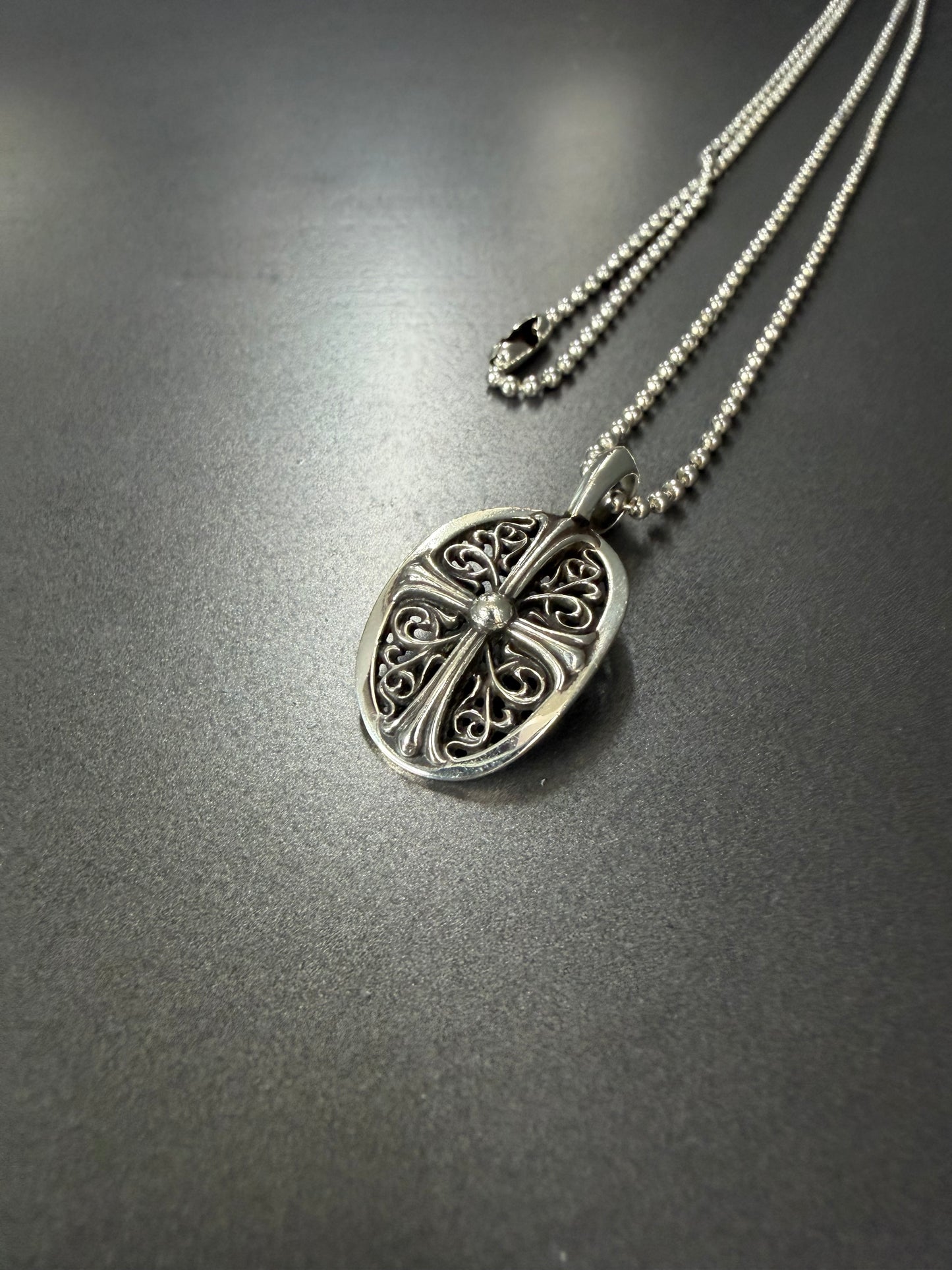 Chrome Hearts Keeper Oval Cross Pendant
