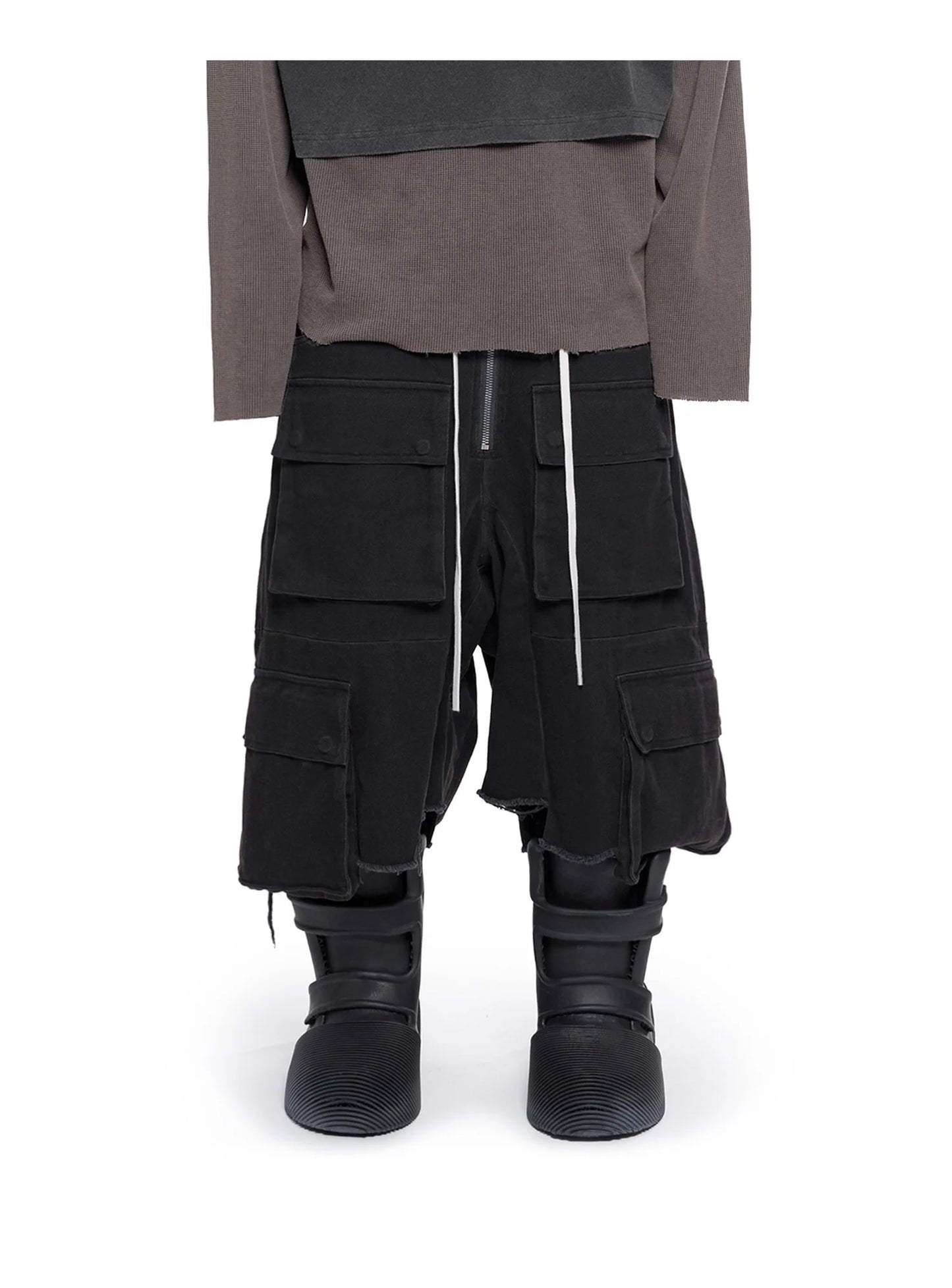 ADF DENIM CARGO MEGA SHORTS