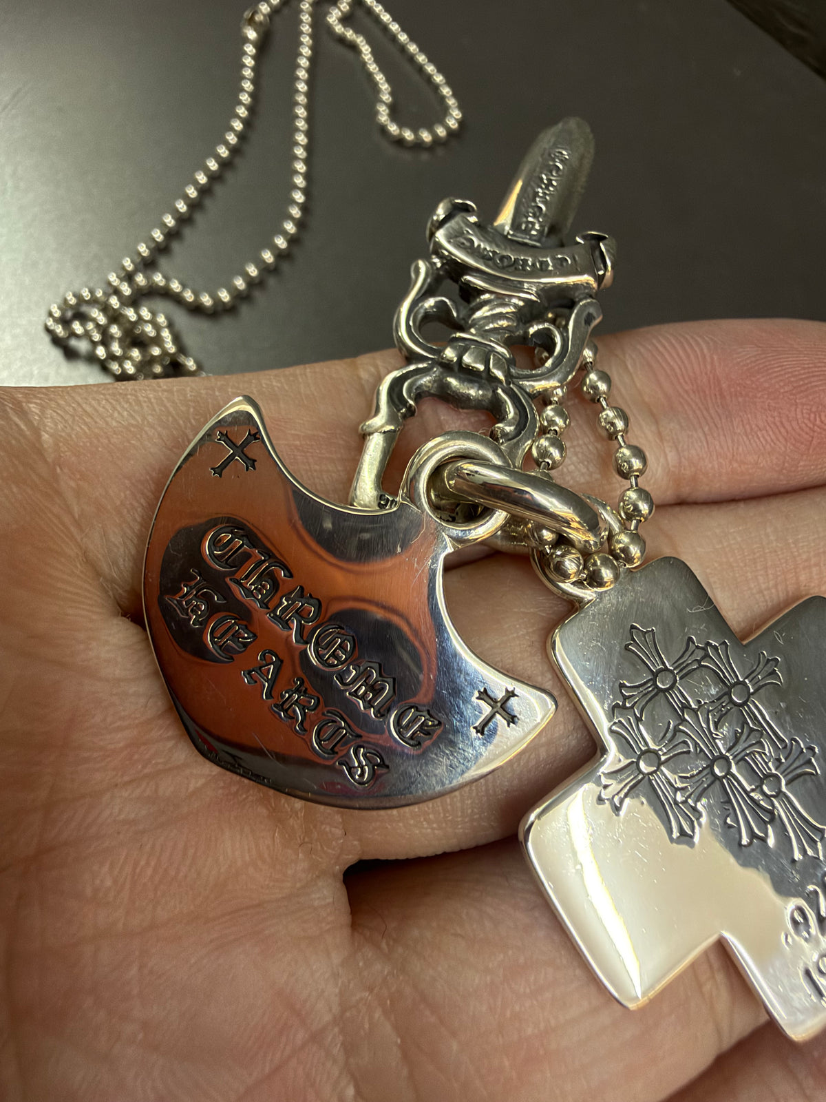 Chrome Hearts Three Trinkets Dagger Necklace