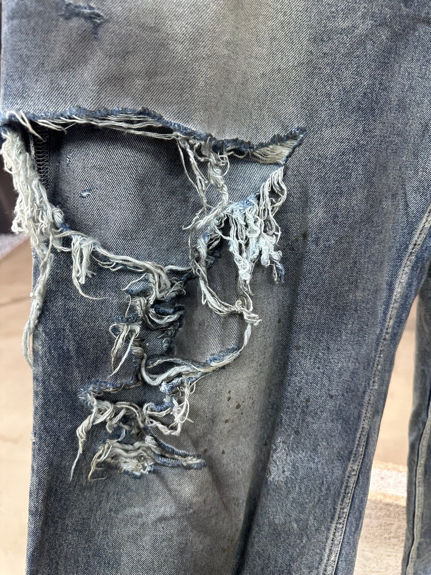 Balenciaga Distressed Wide Leg Jeans
