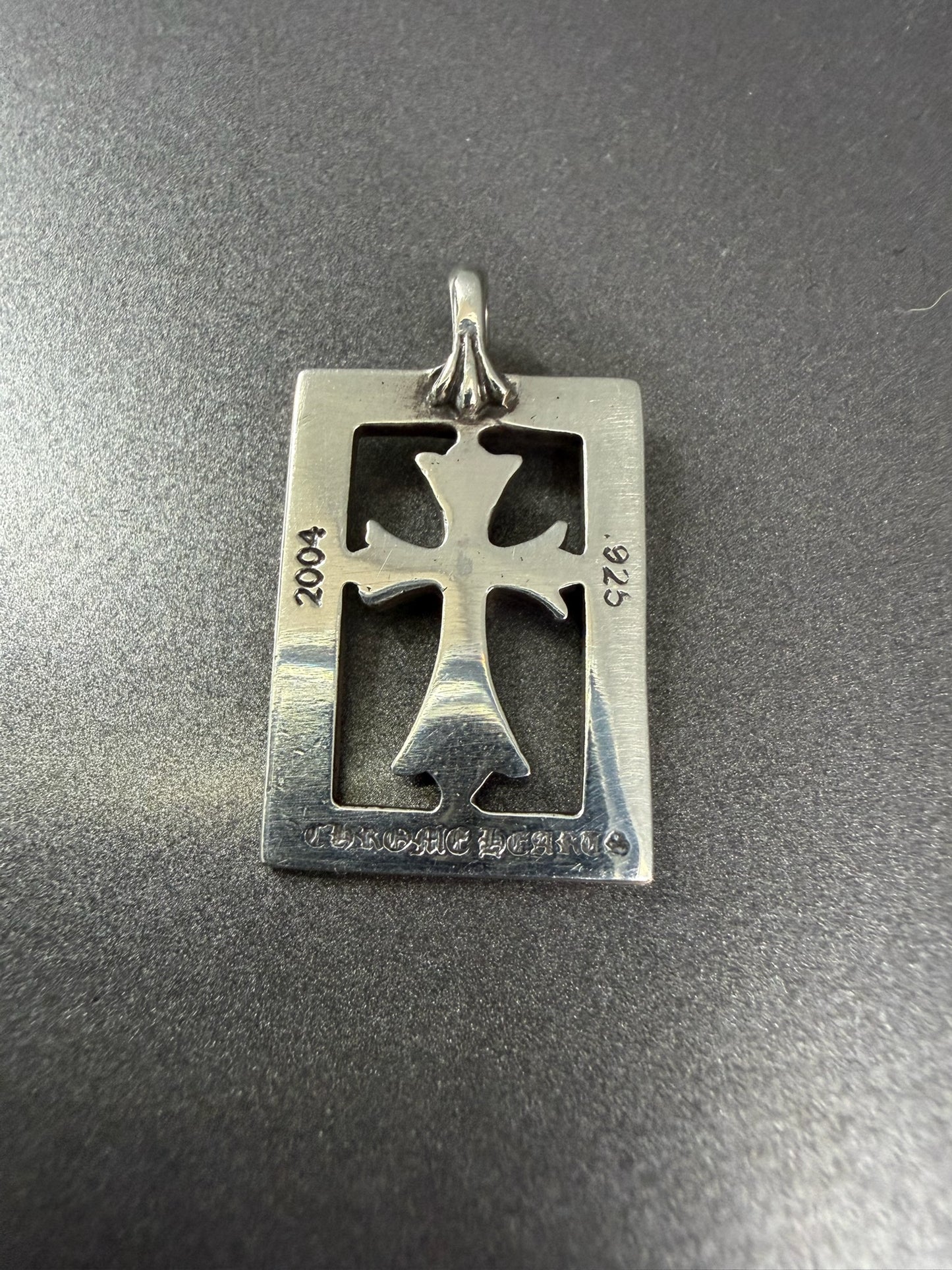 Chrome Hearts Baby Fat Cross Frame Tag Pendant