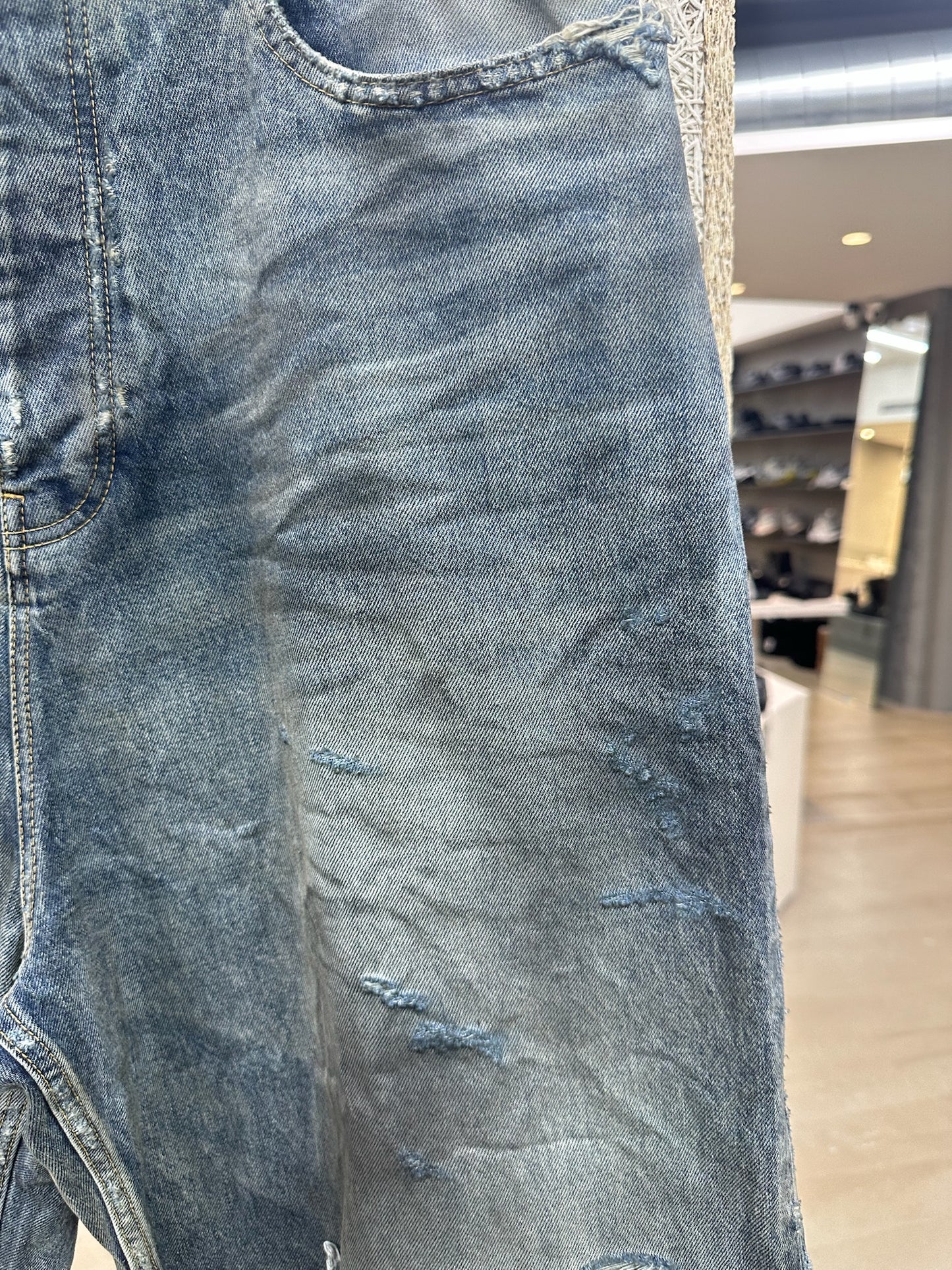 Balenciaga Distressed Wide Leg Jeans