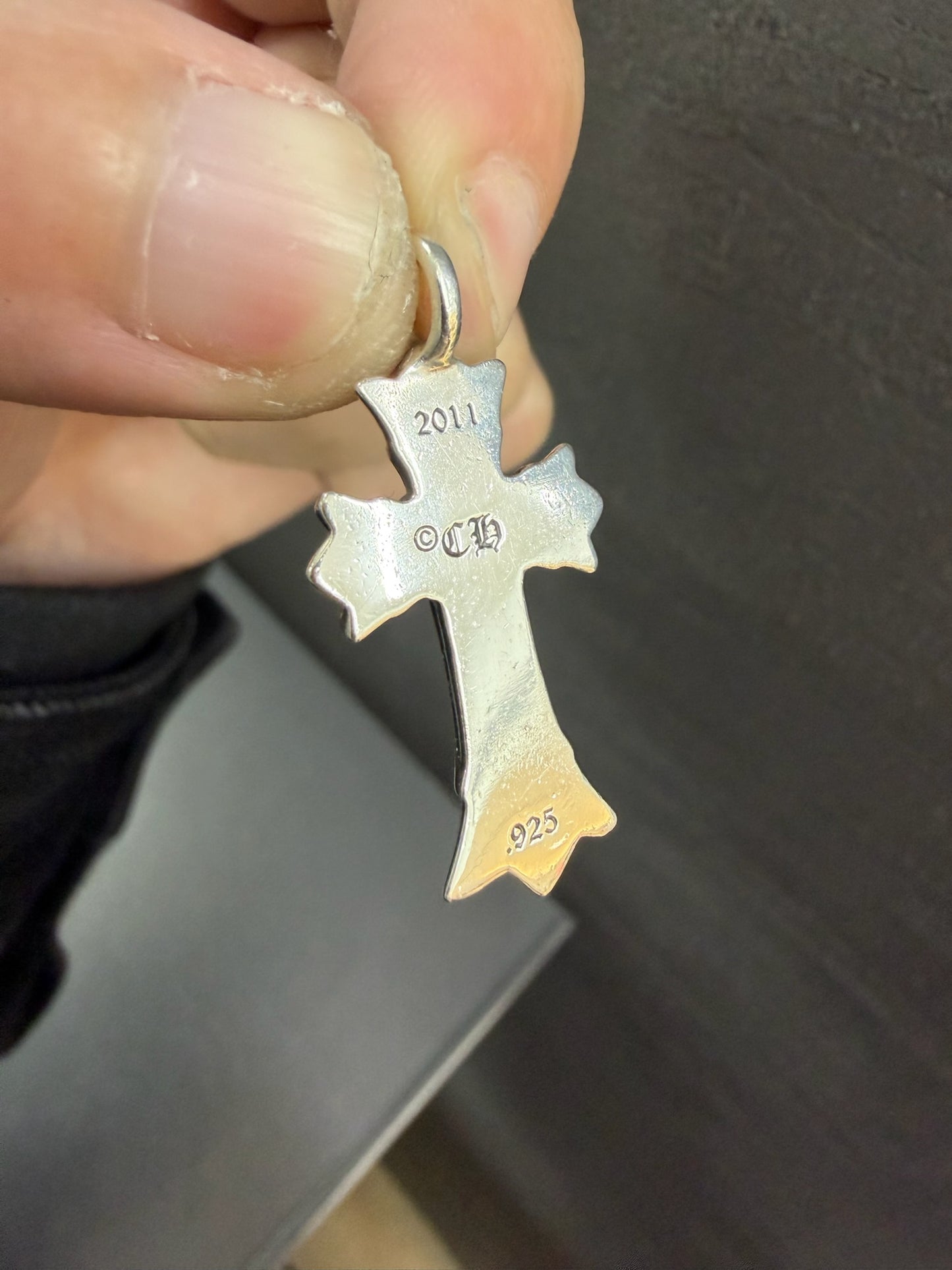 Chrome Hearts DBL Double Cross Pendant with Diamonds