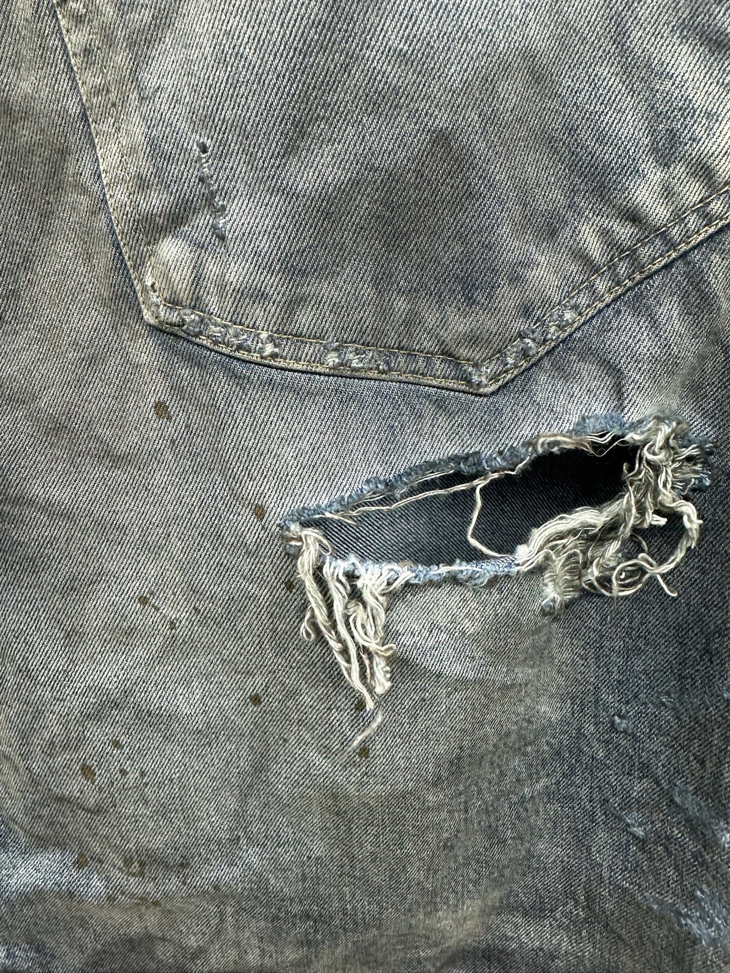 Balenciaga Distressed Wide Leg Jeans