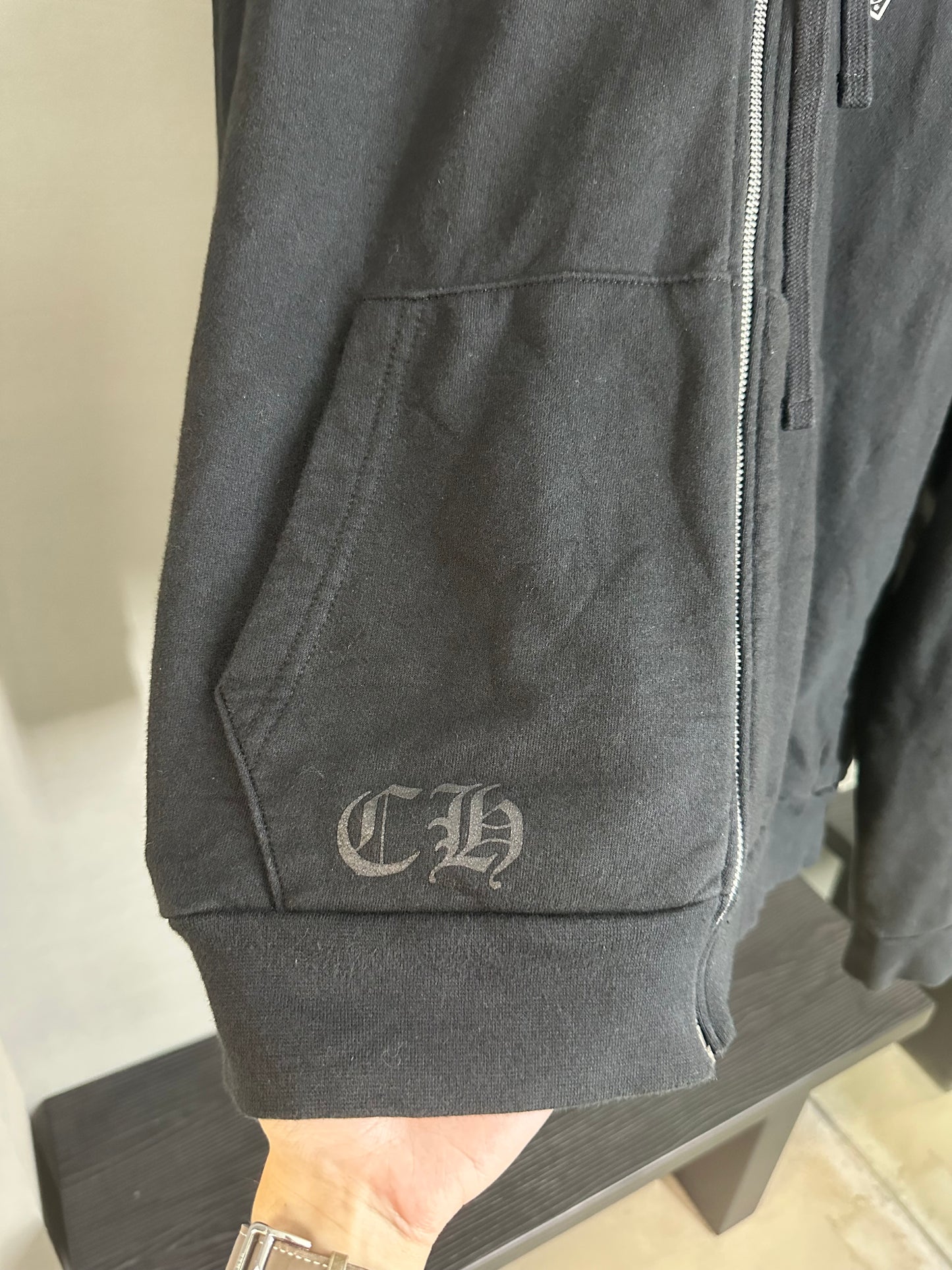 Chrome Hearts T Bar Logo Zip-up Hoodie