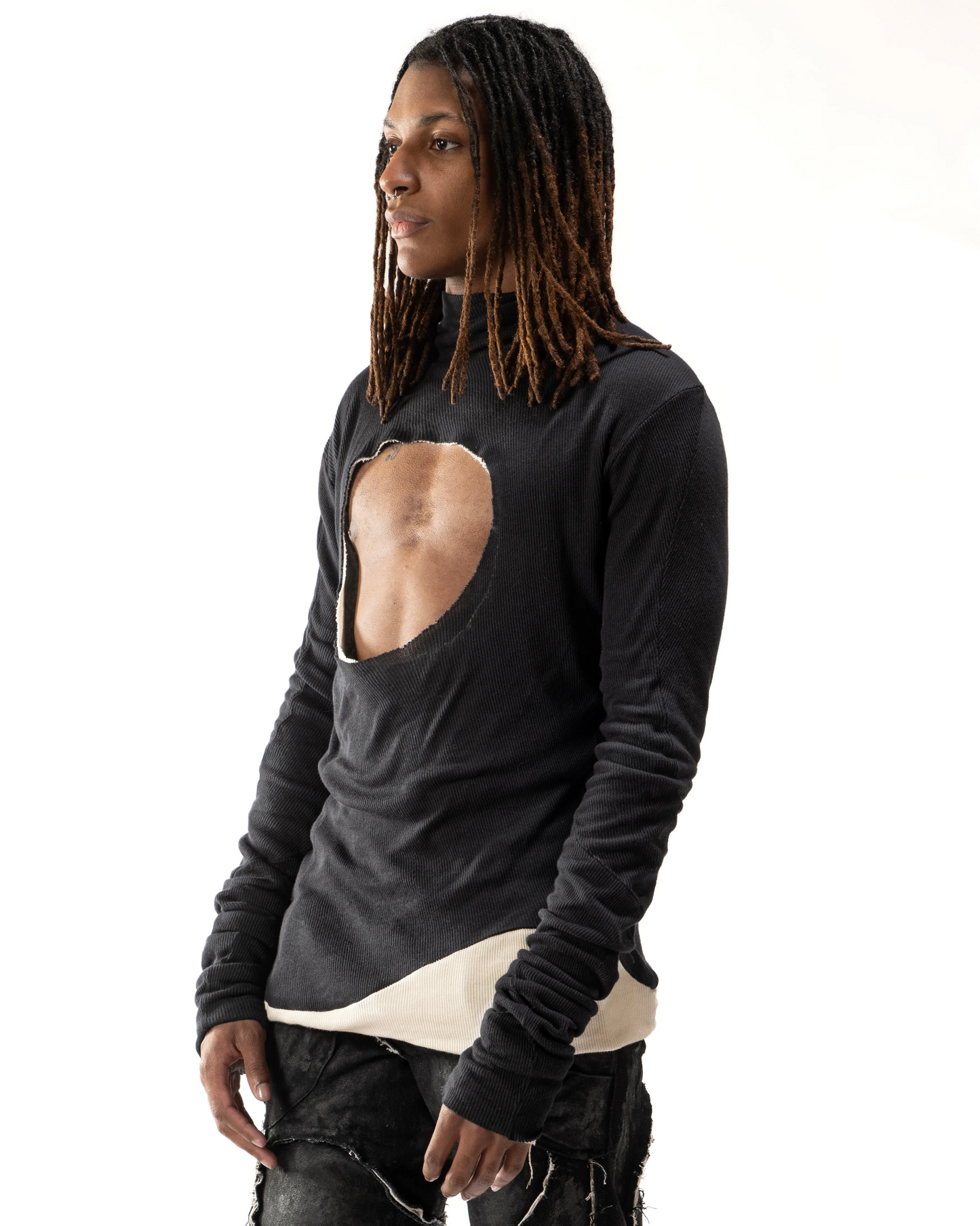 JAS Black Reversible Split Turtleneck
