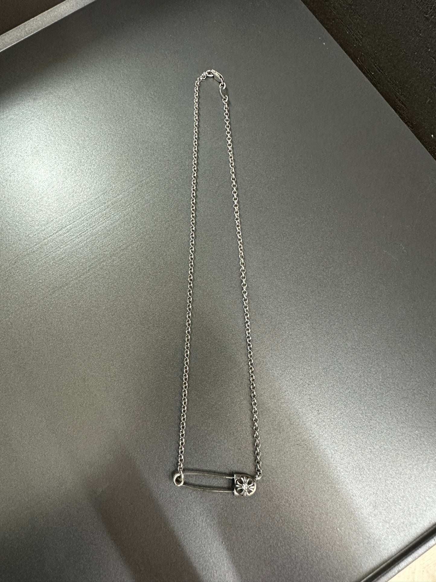 Chrome Hearts Safety Pin Necklace with Diamond