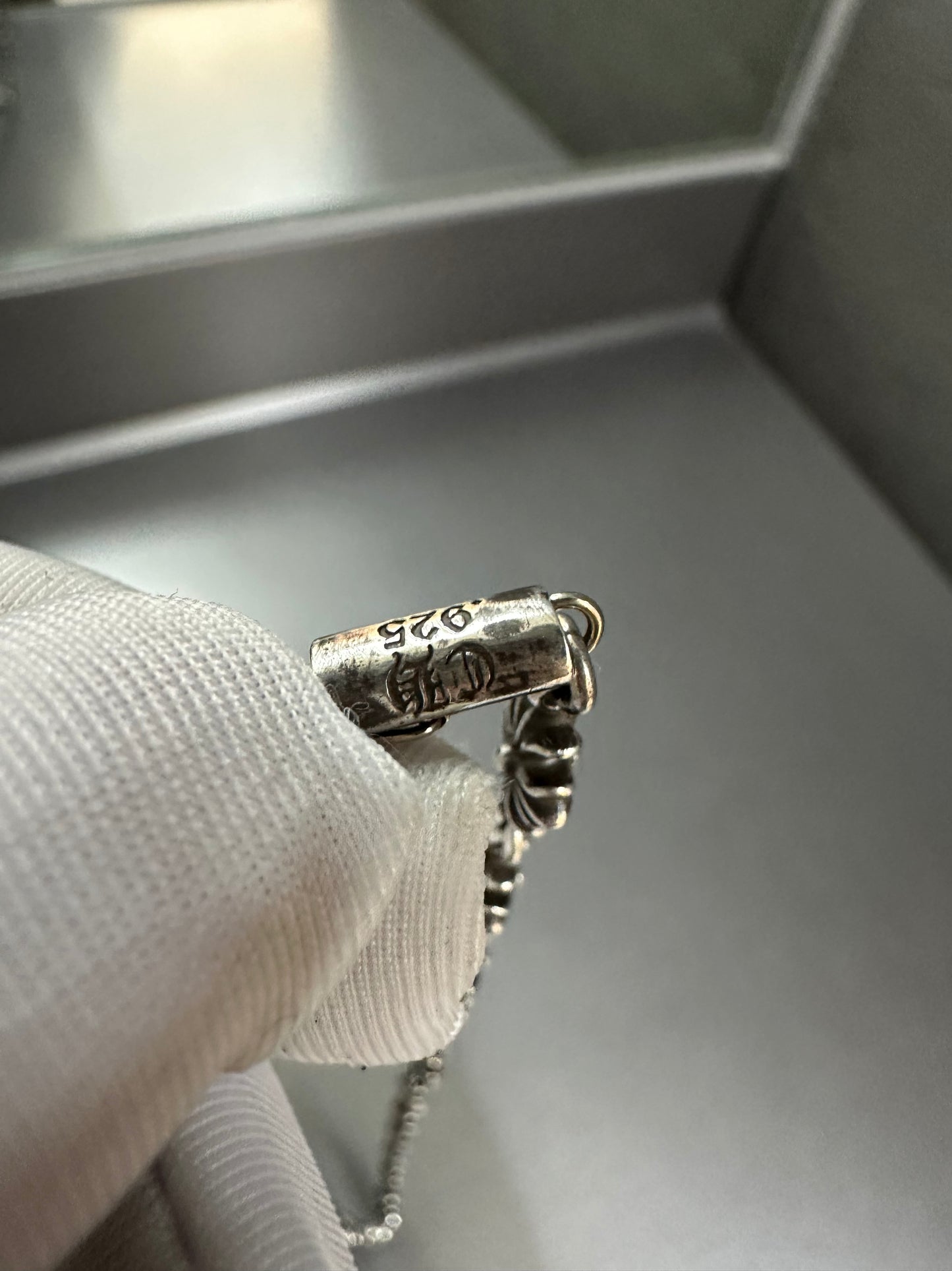 Chrome Hearts Tiny E Fleur Charm Necklace