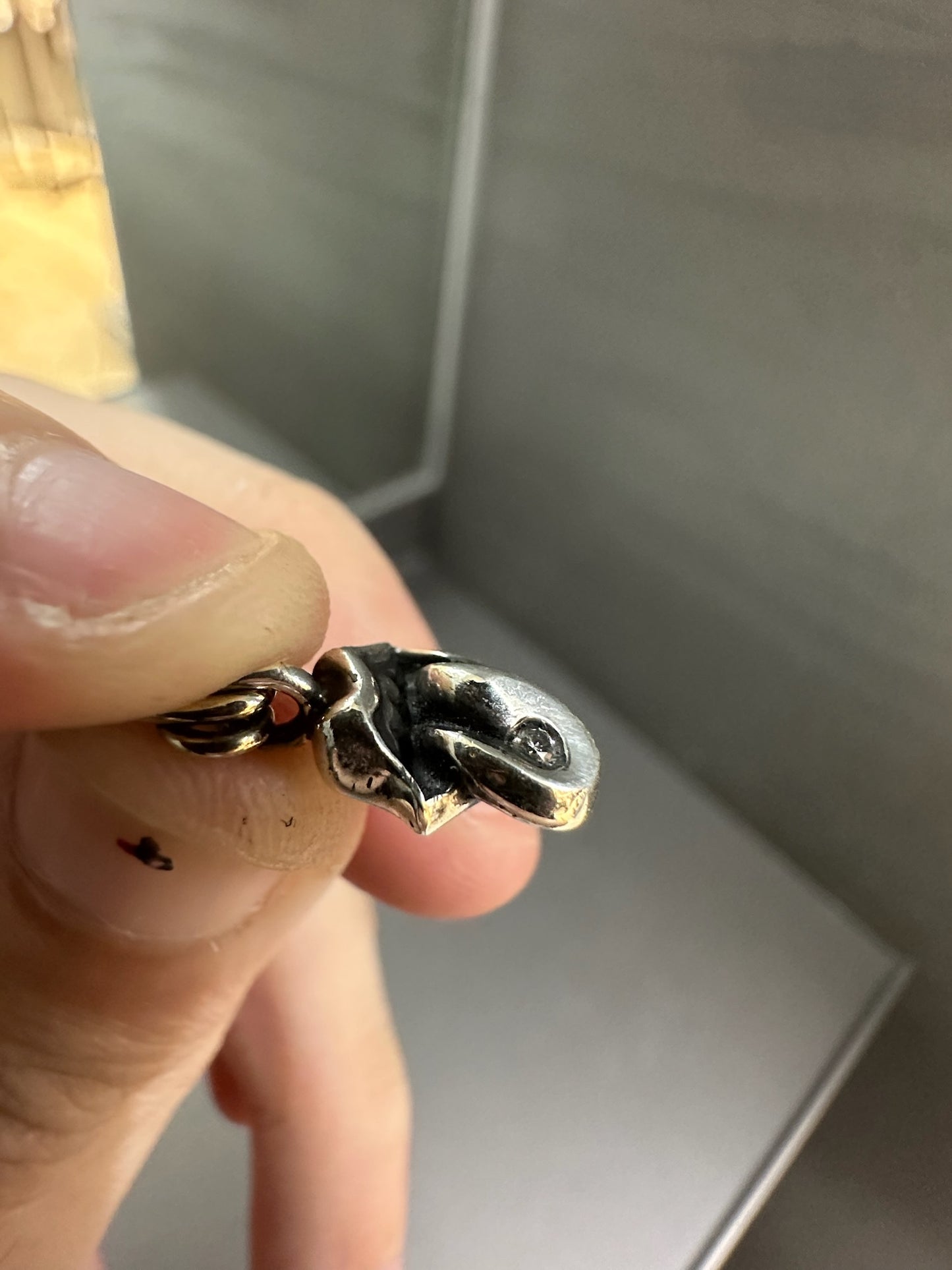 Chrome Hearts Safety Pin Rollingstone with Diamond