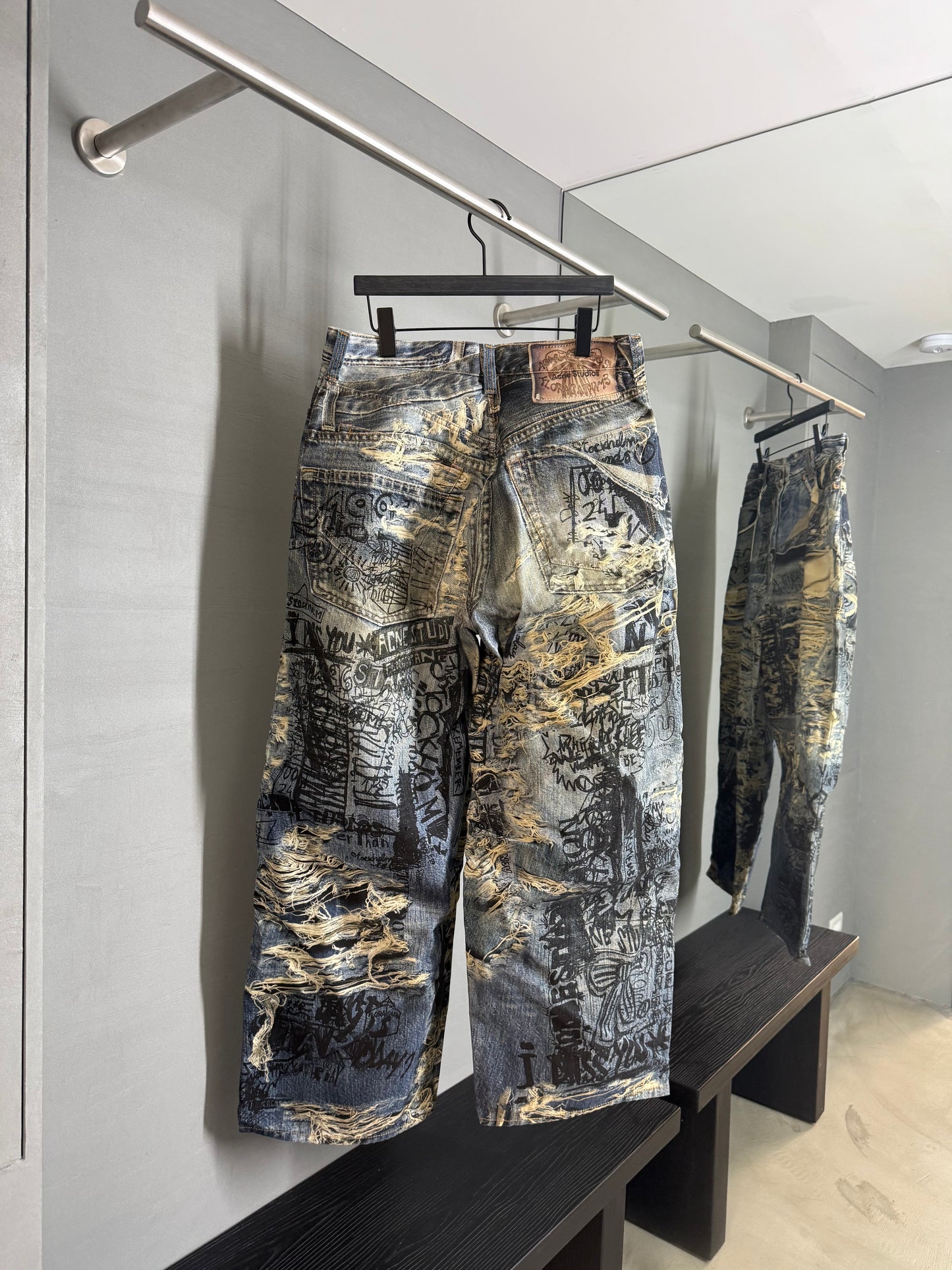 Acne Studios Printed ripped jeans