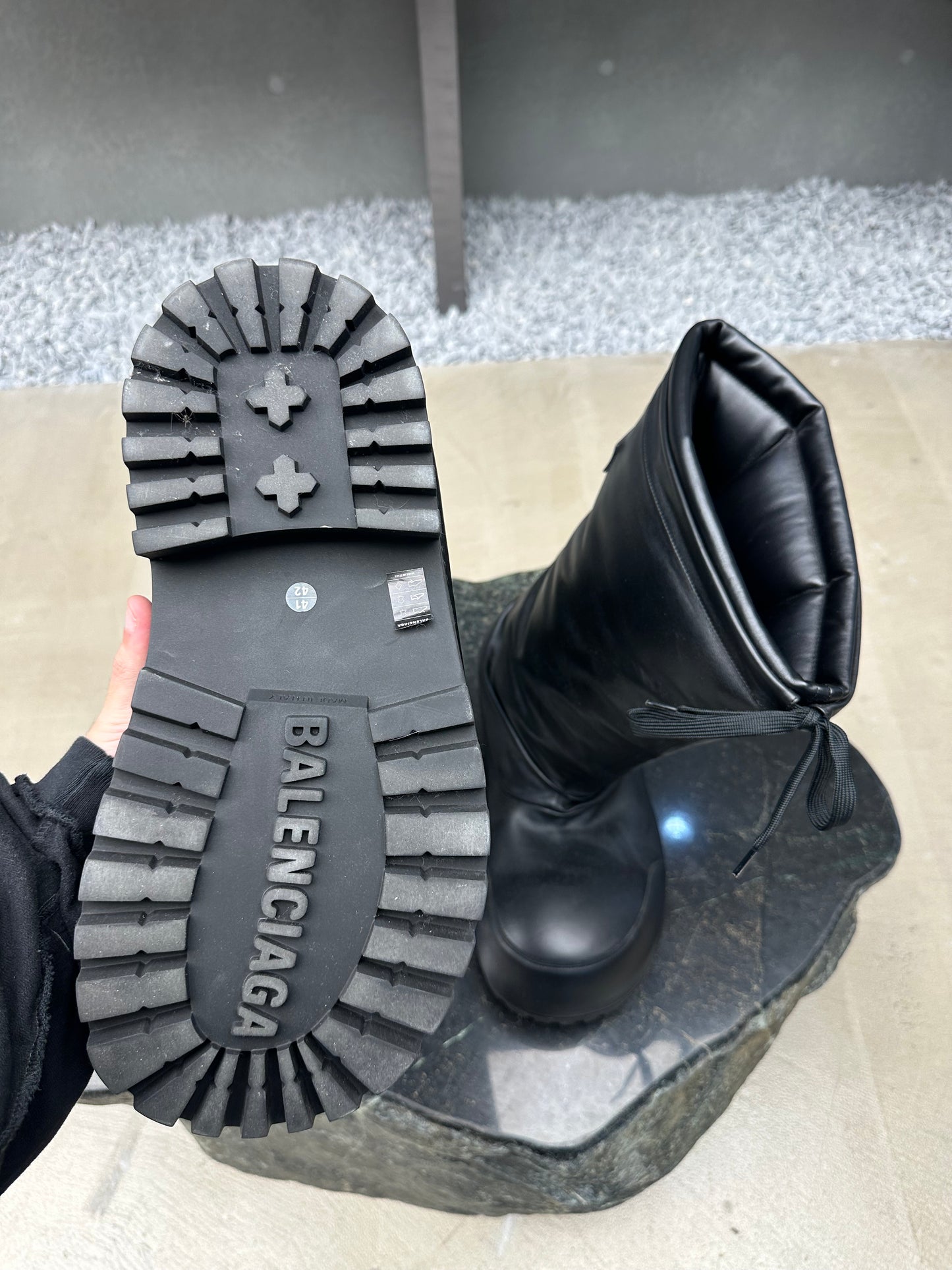 Balenciaga Alaska leather boots high