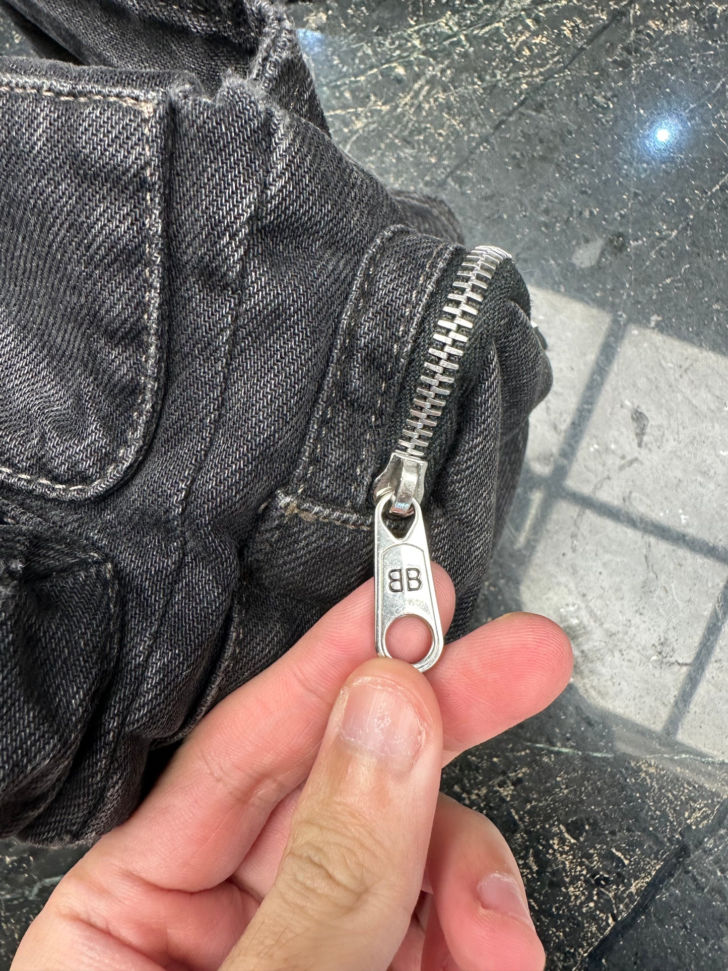 Balenciaga Superbusy Denim Shoulder Bag