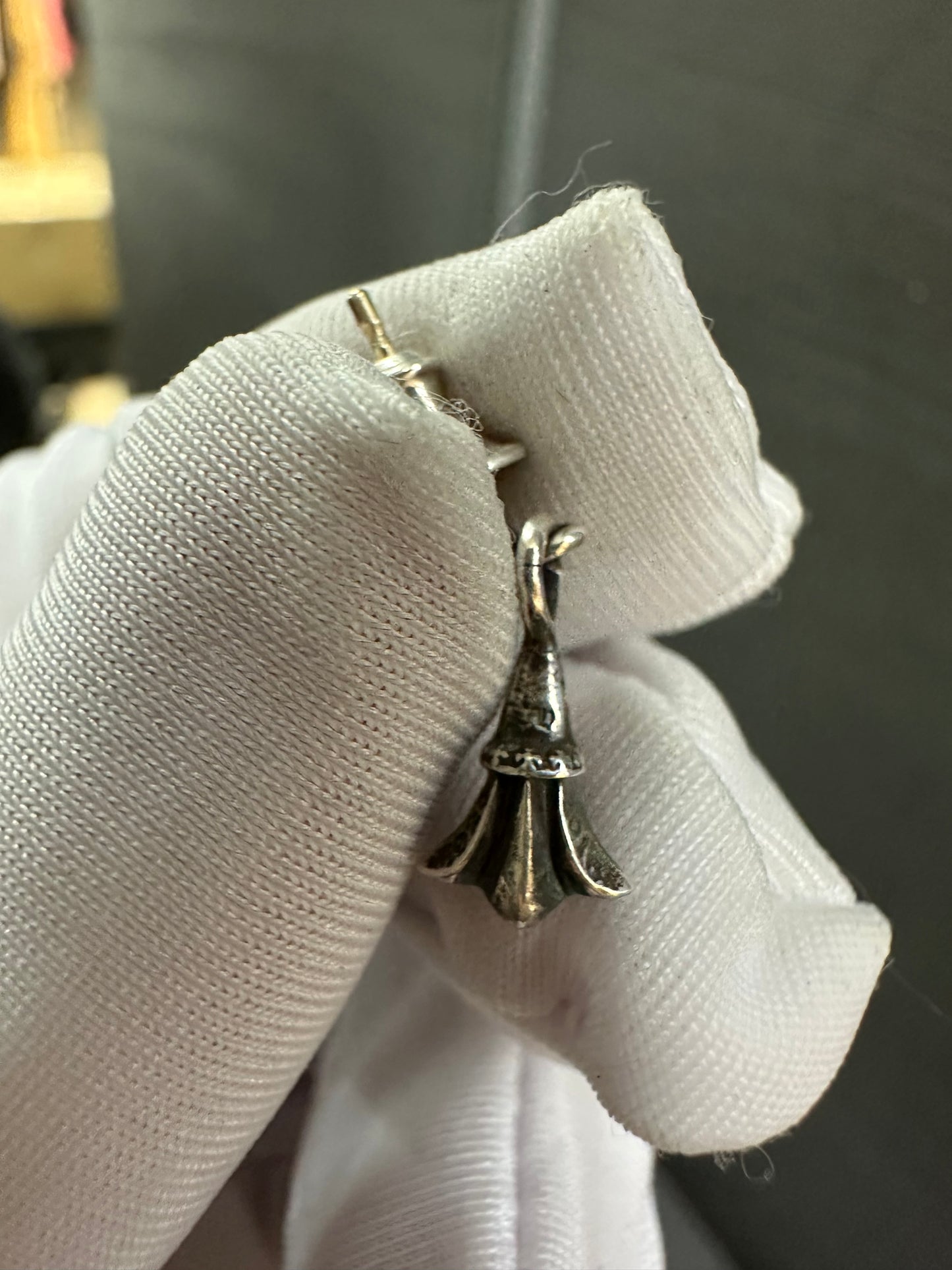 Chrome Hearts Cross Ball Tail Tiny Drop Earring
