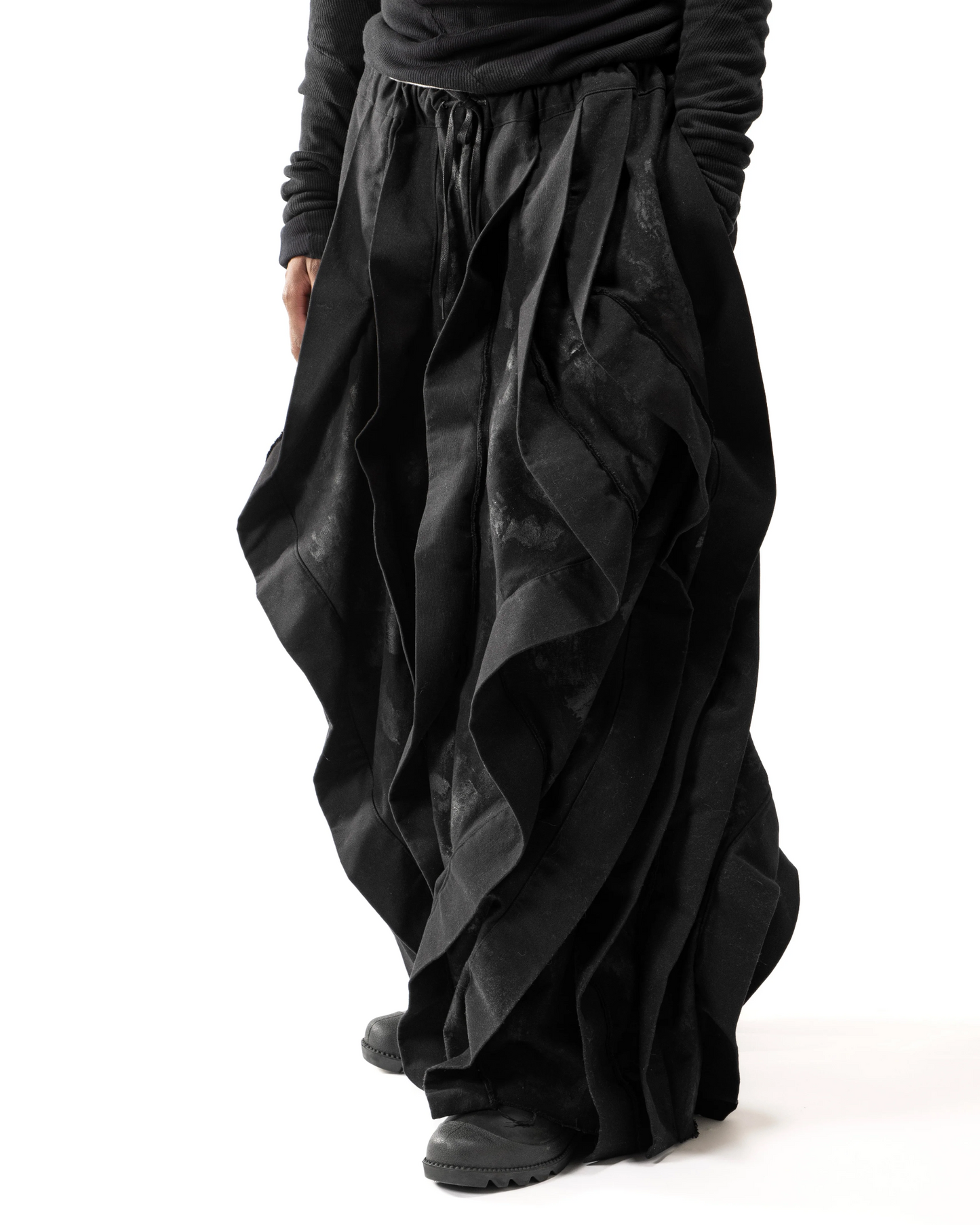 JAS Black Waxed Reversible Post Human Pants