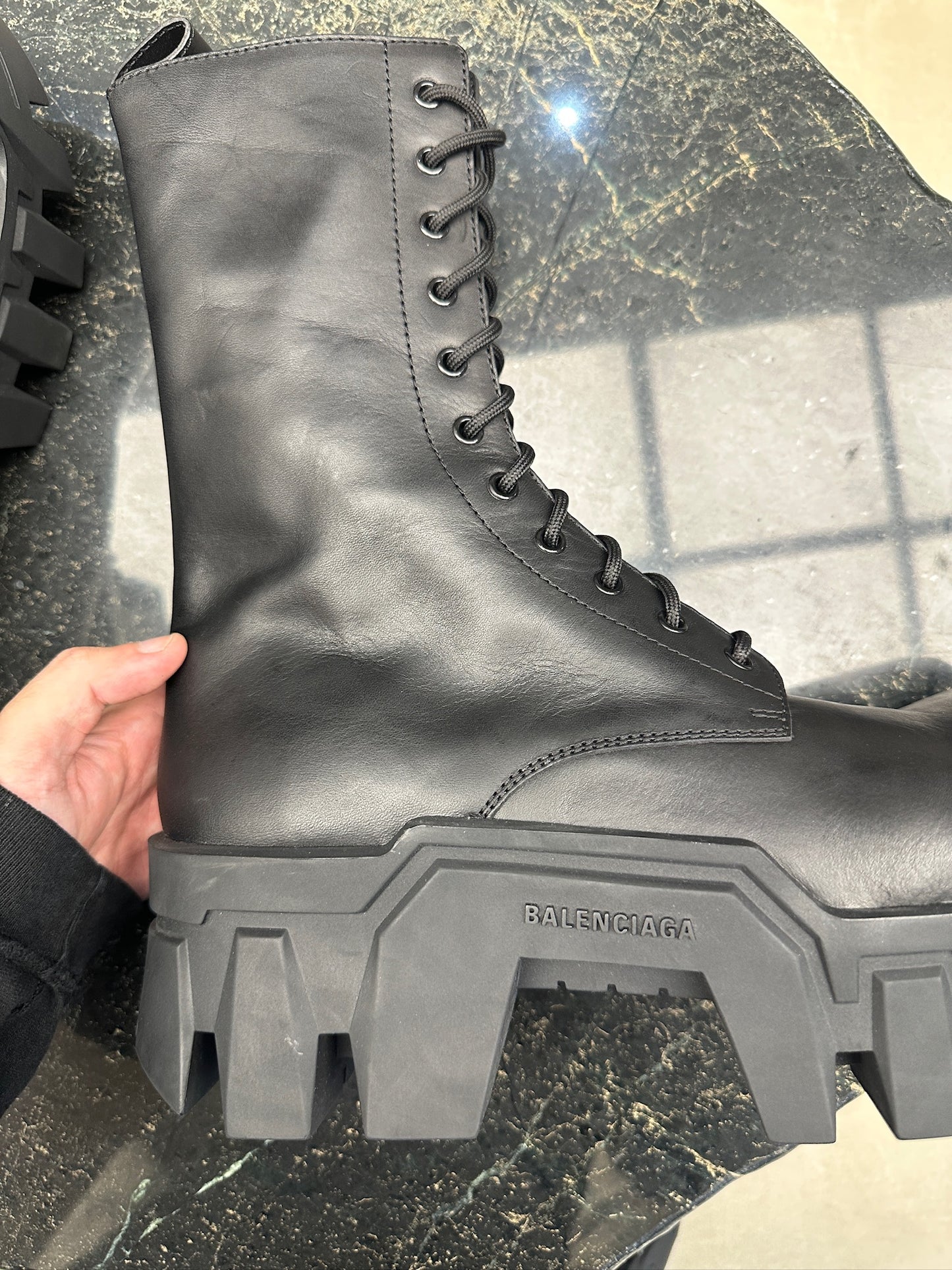 Balenciaga Bulldozer Lace-up Boots