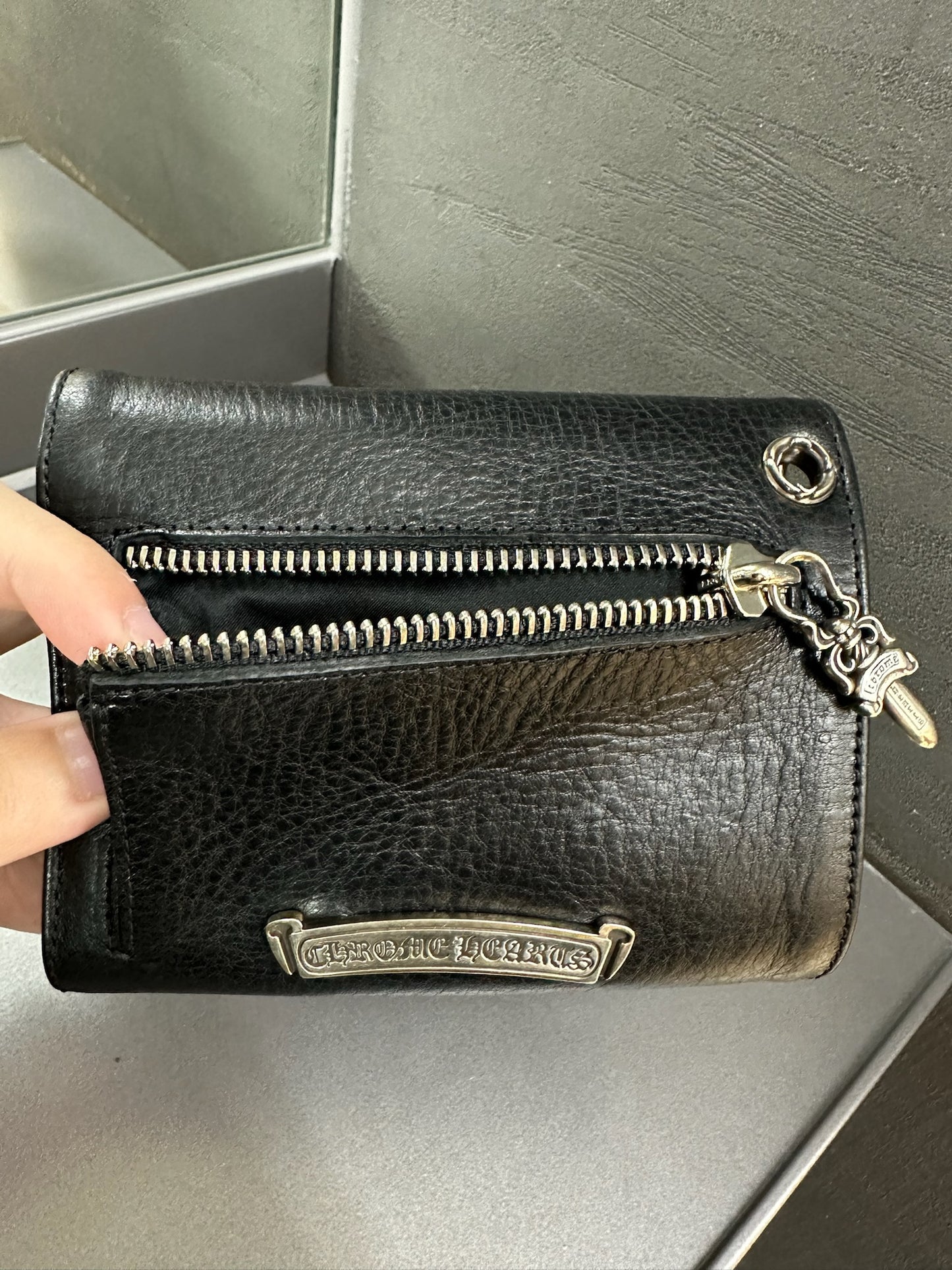 Chrome Hearts buckle scroll wallet
