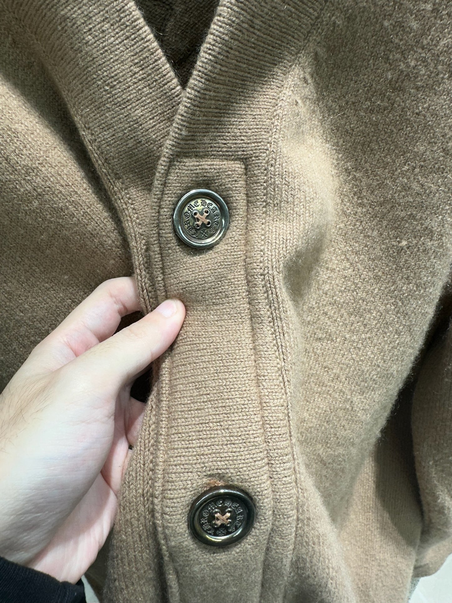 Chrome Hearts Leather Patch Cardigan