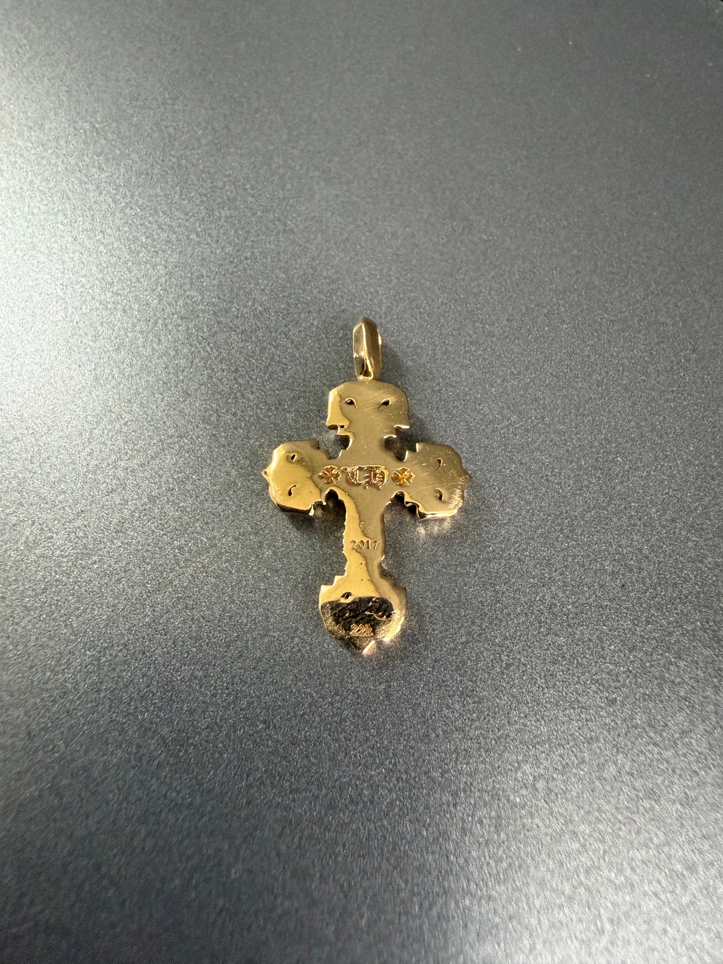 Chrome Hearts 22k Filigree Cross Pendant with Diamonds