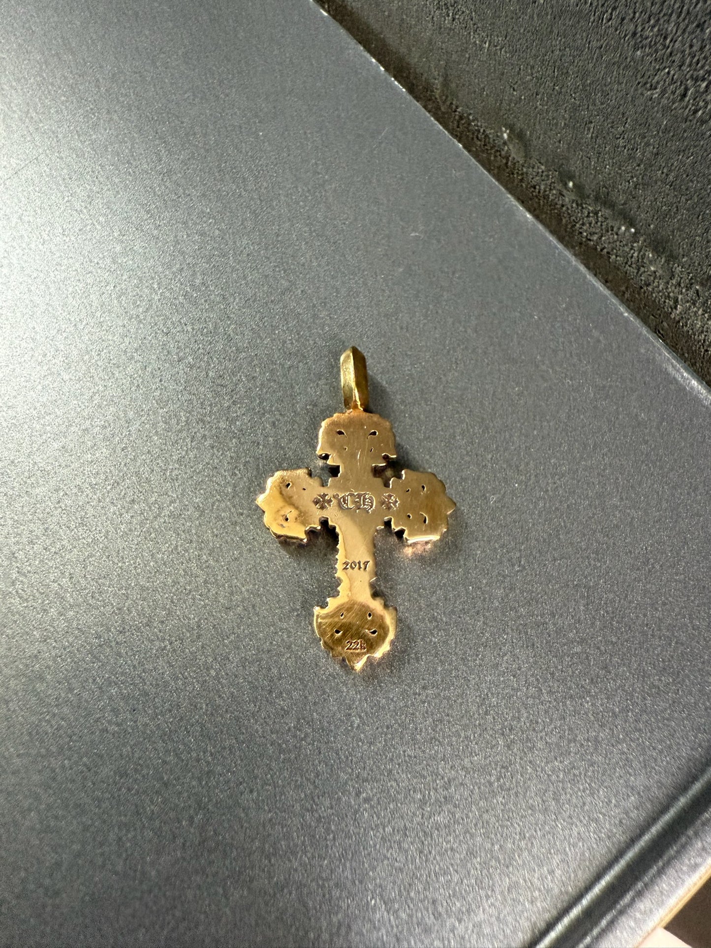 Chrome Hearts 22k Filigree Cross Pendant with Diamonds