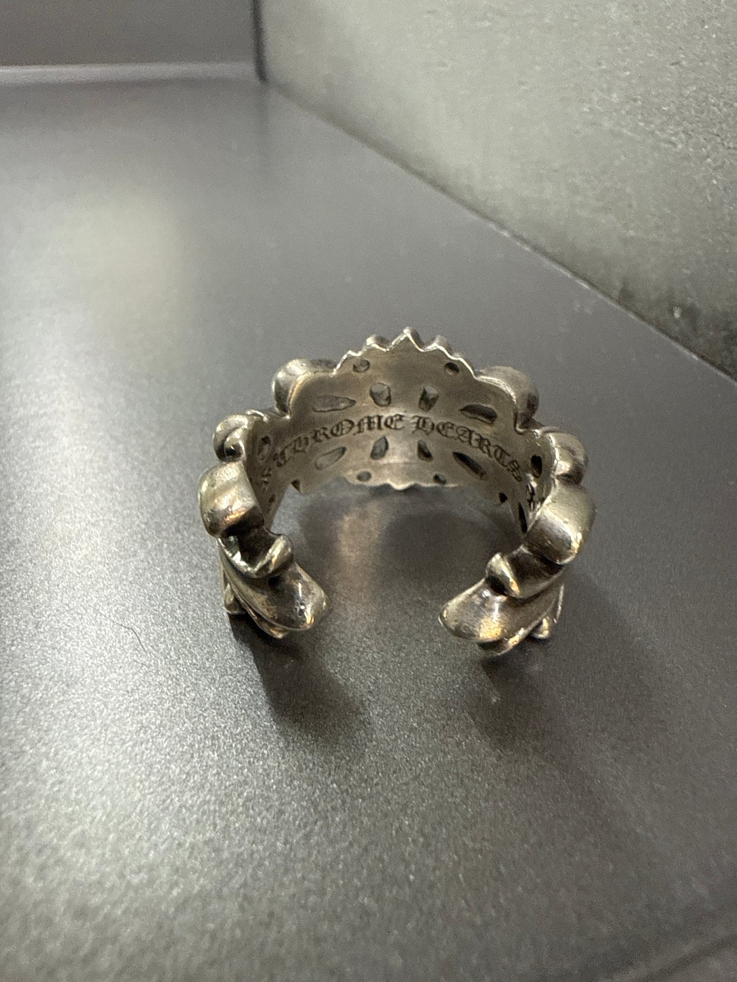 Chrome Hearts double floral cross ring