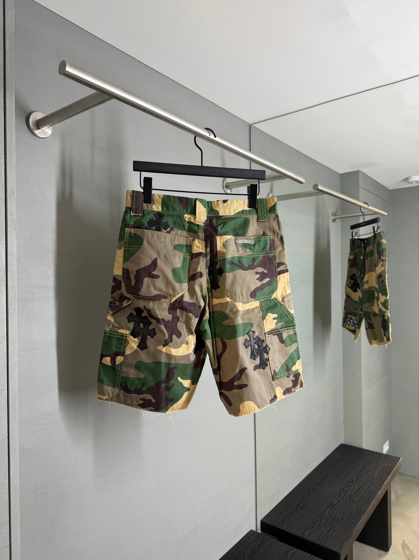 Chrome Hearts leather patched shorts