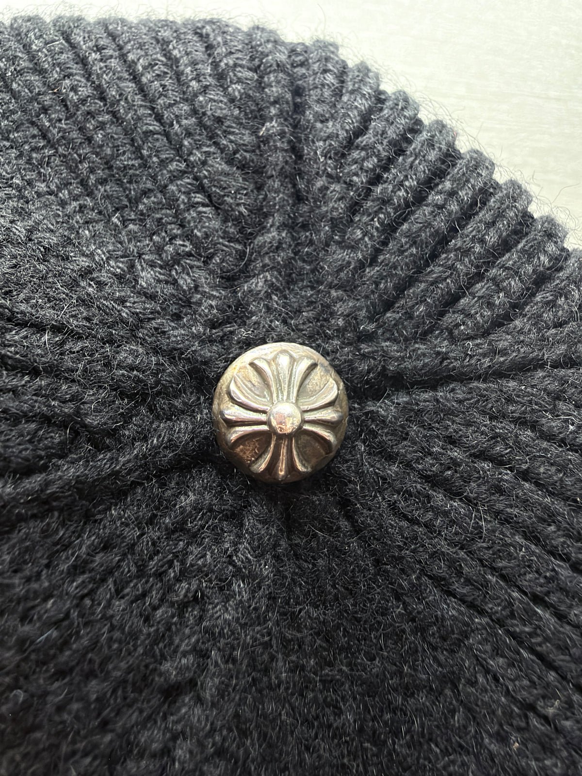 Chrome Hearts Triple Leather Cross Patch Pendant Beanie