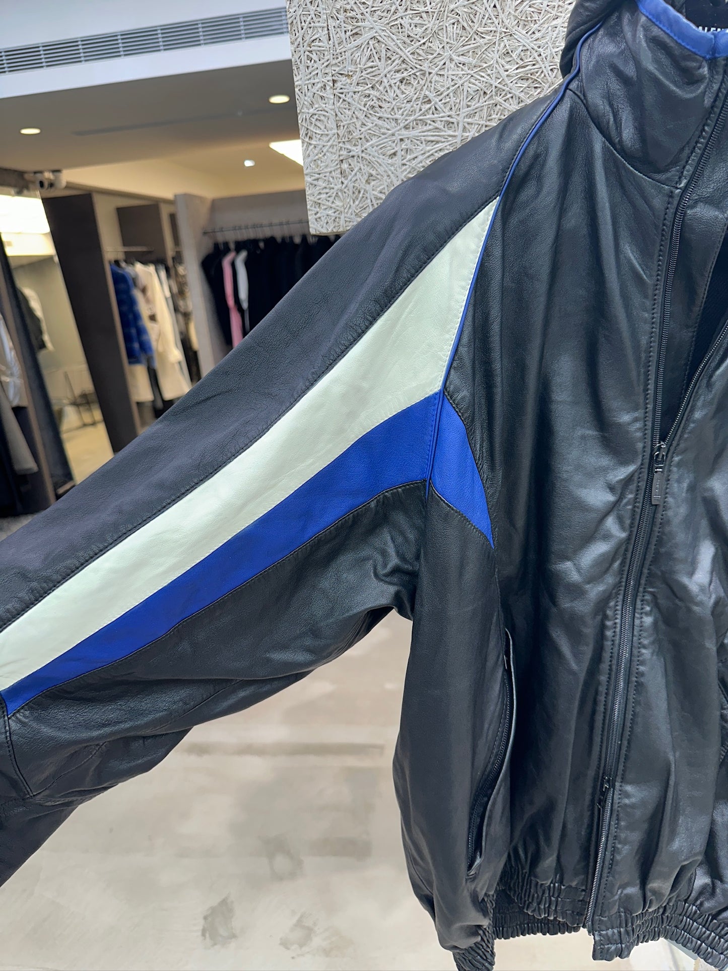 Balenciaga 3B Sports Icon Leather Track Jacket