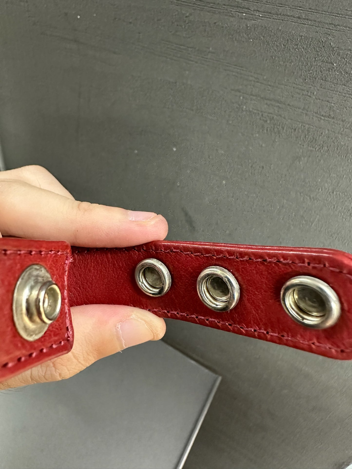 Chrome Hearts Red Leather Bracelet