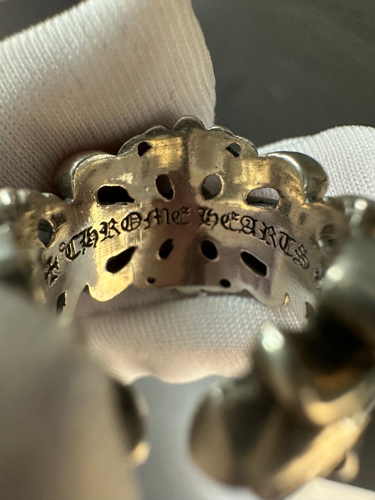 Chrome Hearts double floral cross ring