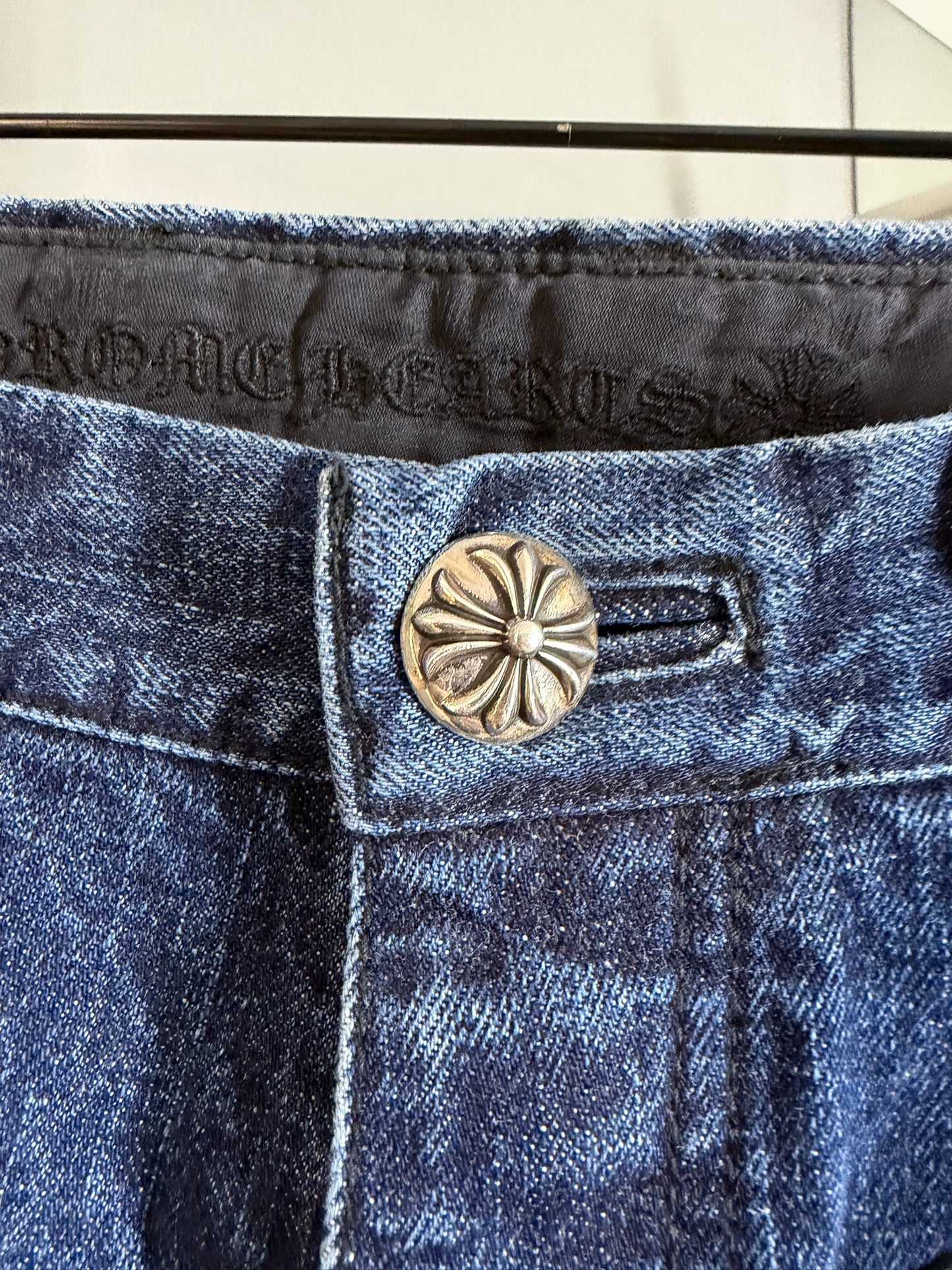 Chrome Hearts Turbo Diesel Fleur Knee Jeans
