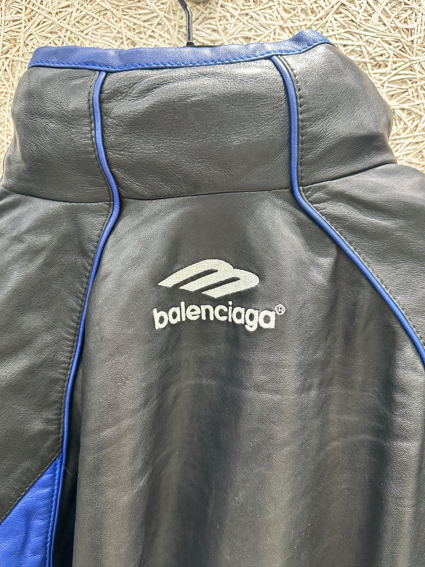 Balenciaga 3B Sports Icon Leather Track Jacket