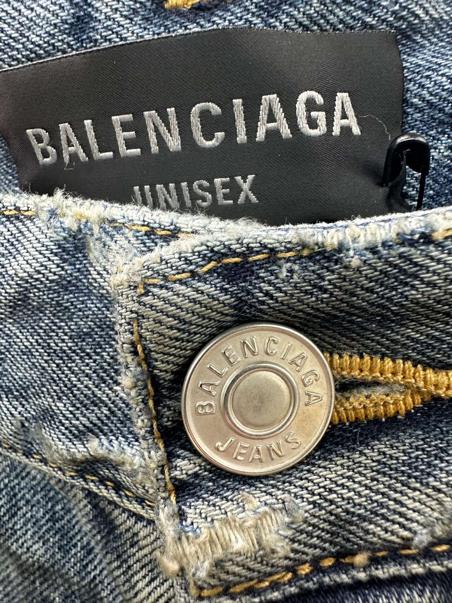 Balenciaga Distressed Wide Leg Jeans