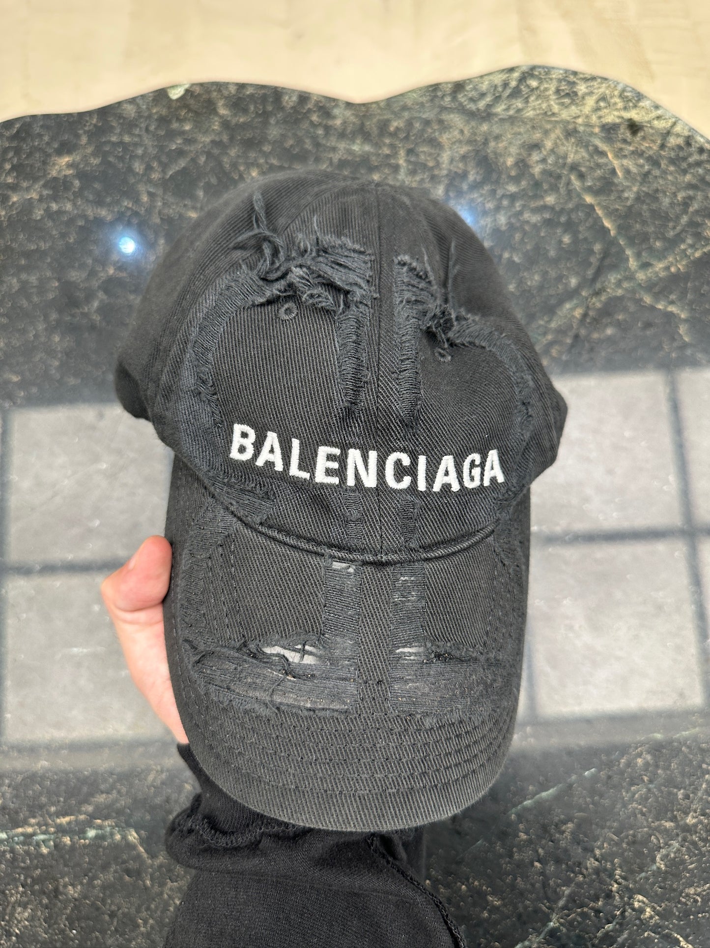 Balenciaga BB Laser Destroyed Cap