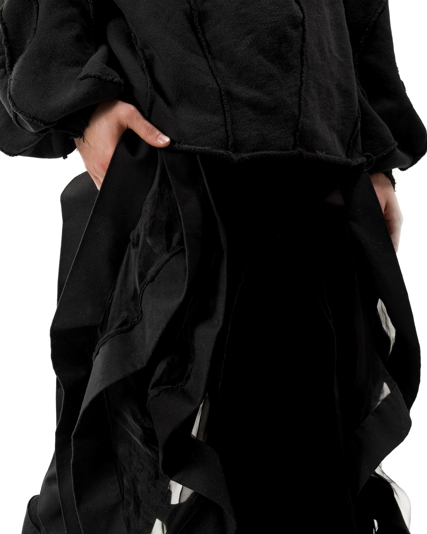 JAS black Reversible Sheer Post Human Pants