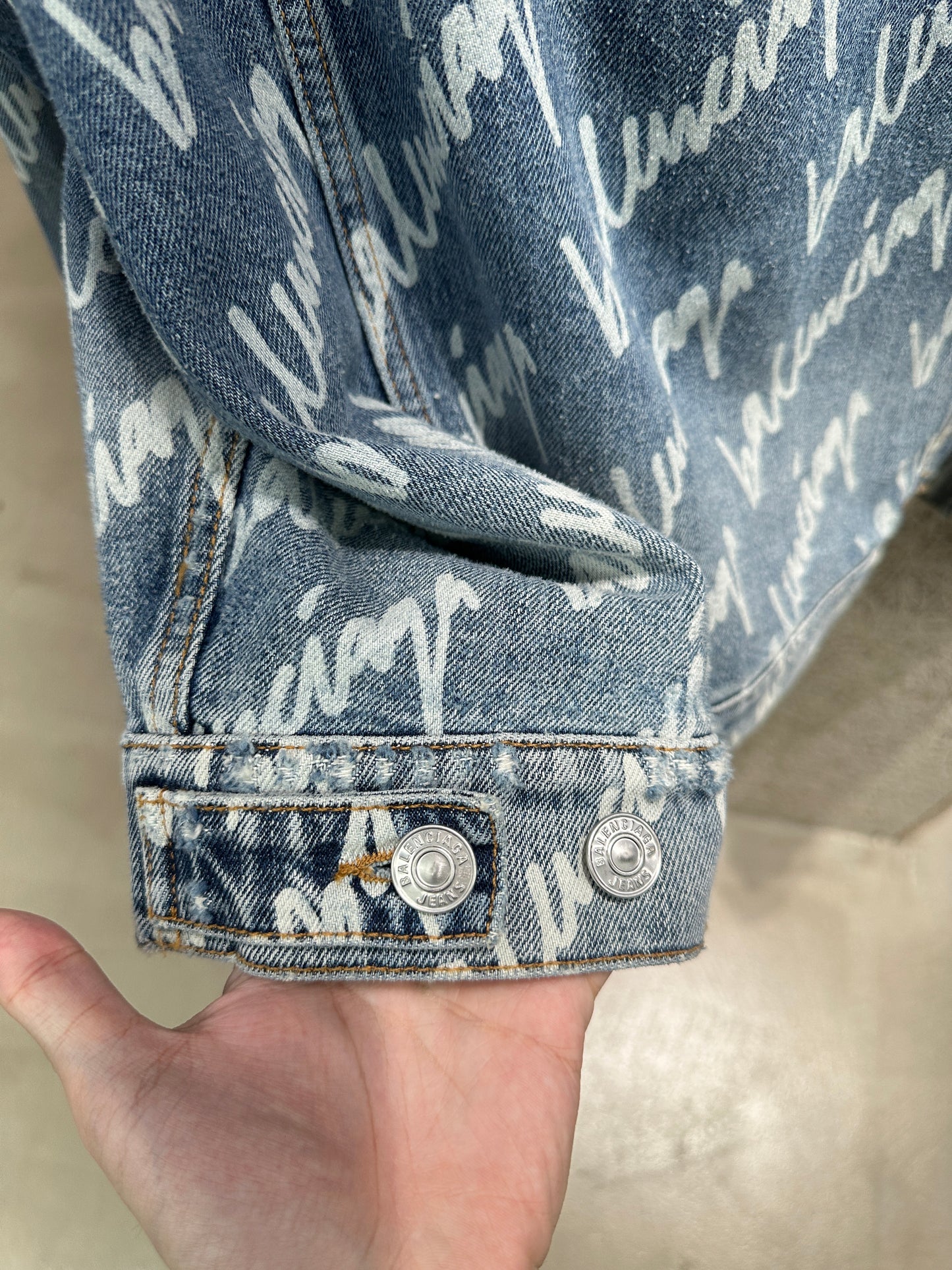 Balenciaga Oversized Logo Denim Jacket