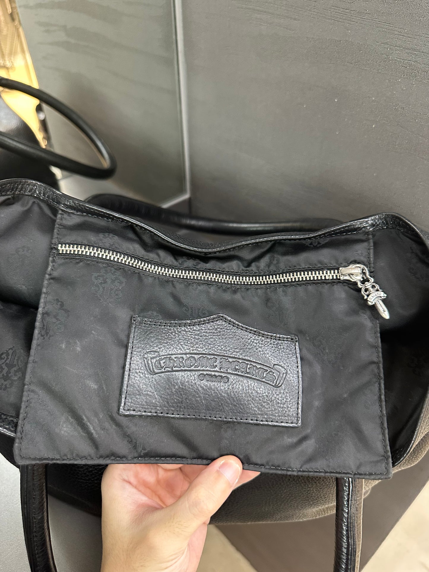 Chrome Hearts Cross Leather Patch Tote Bag