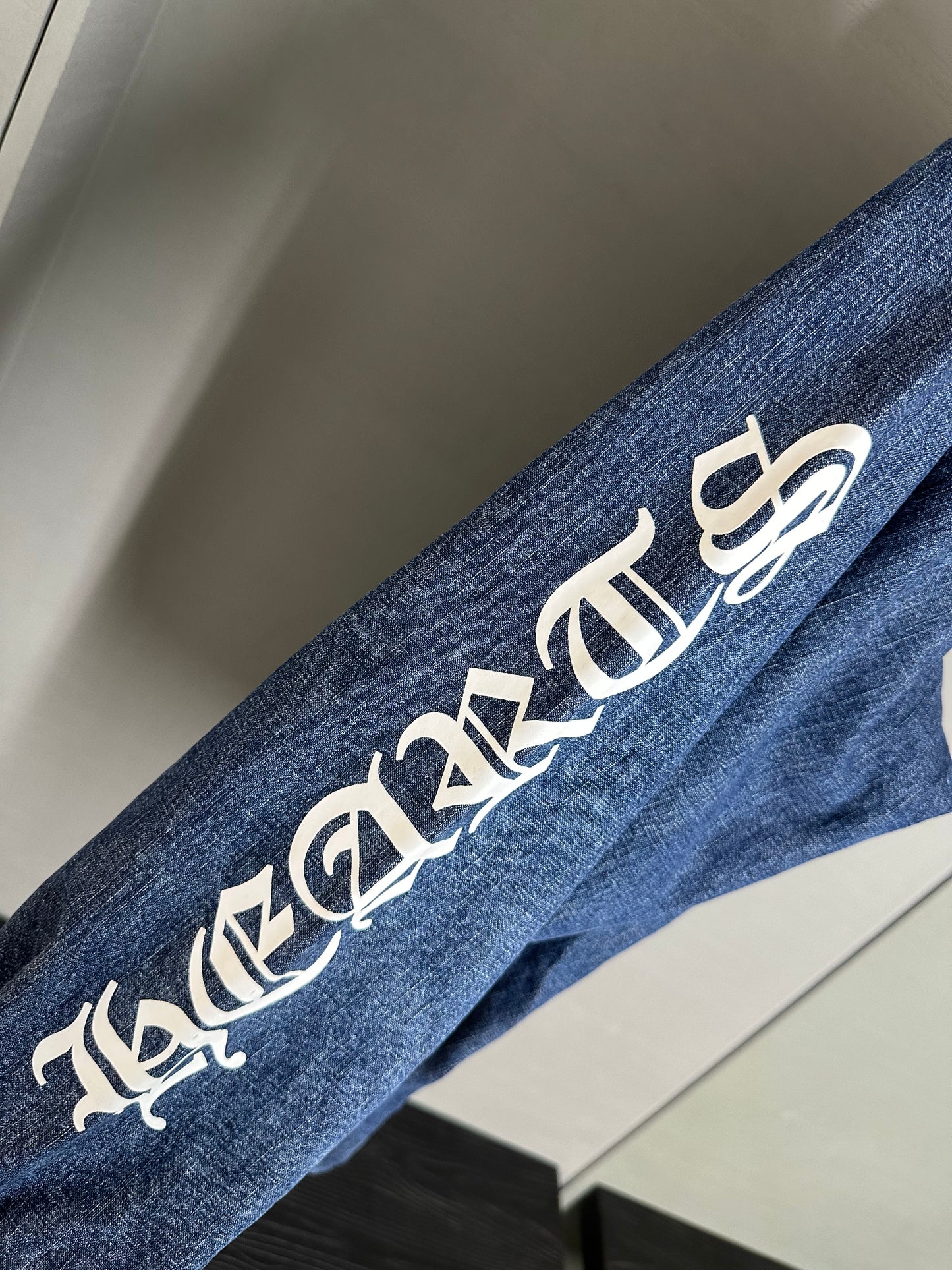 Chrome Hearts Ruckus Hooded Denim Cross Patch Jacket