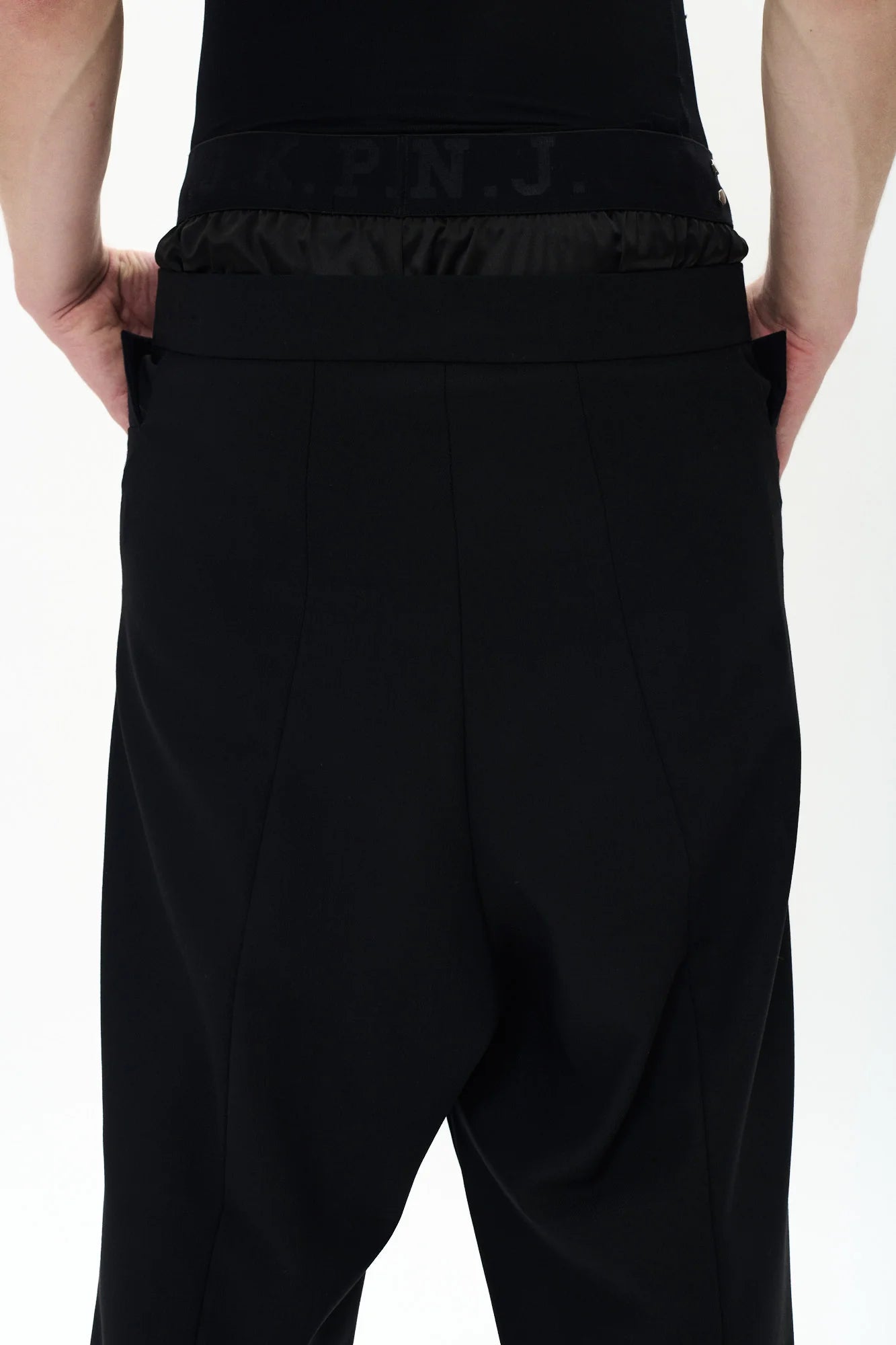P.L.N.OVERSIZE SUIT PANTS- BLACK