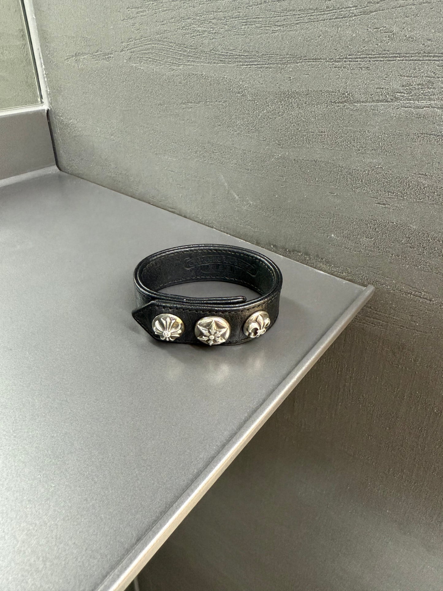 Chrome Hearts Three Elements Leather Bracelet