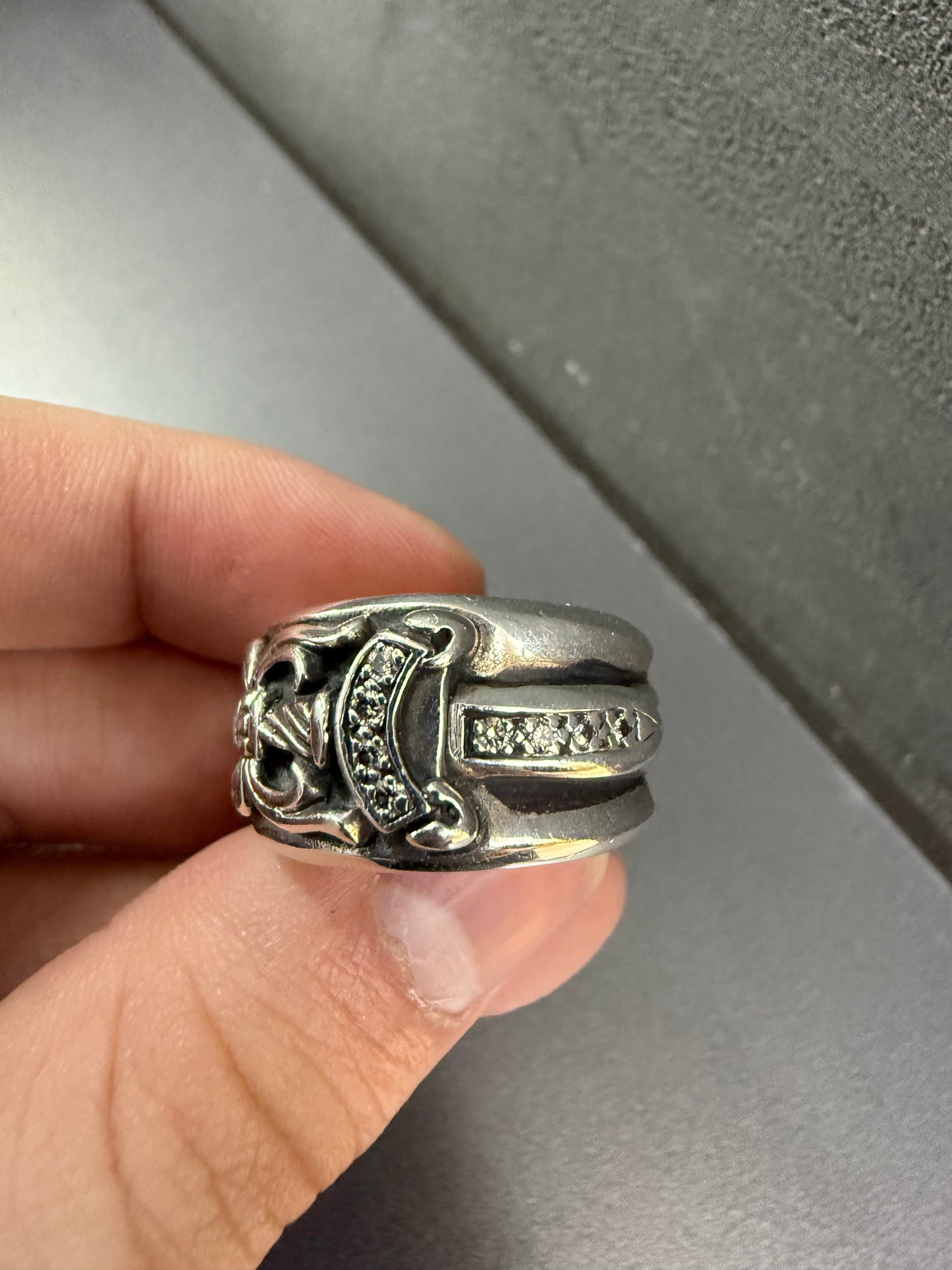 Chrome Hearts Dagger ring with diamond