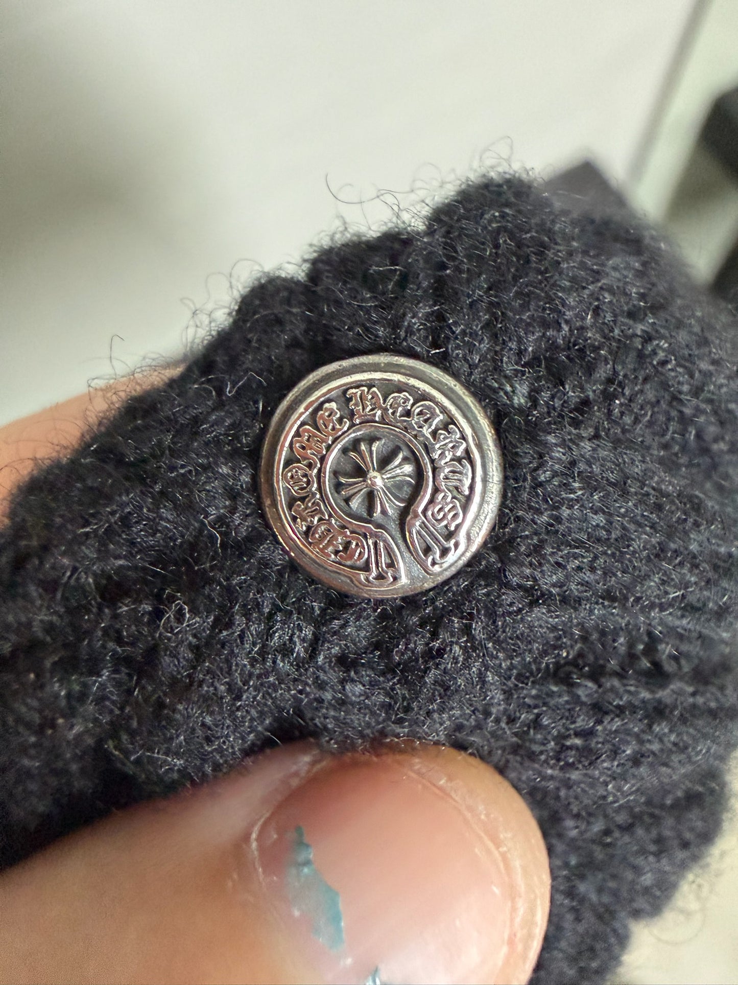 Chrome Hearts Leather Cross Patch Cashmere Beanie