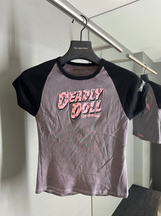 Chrome Hearts Deadly Doll Vine Heart Cropped T-shirt