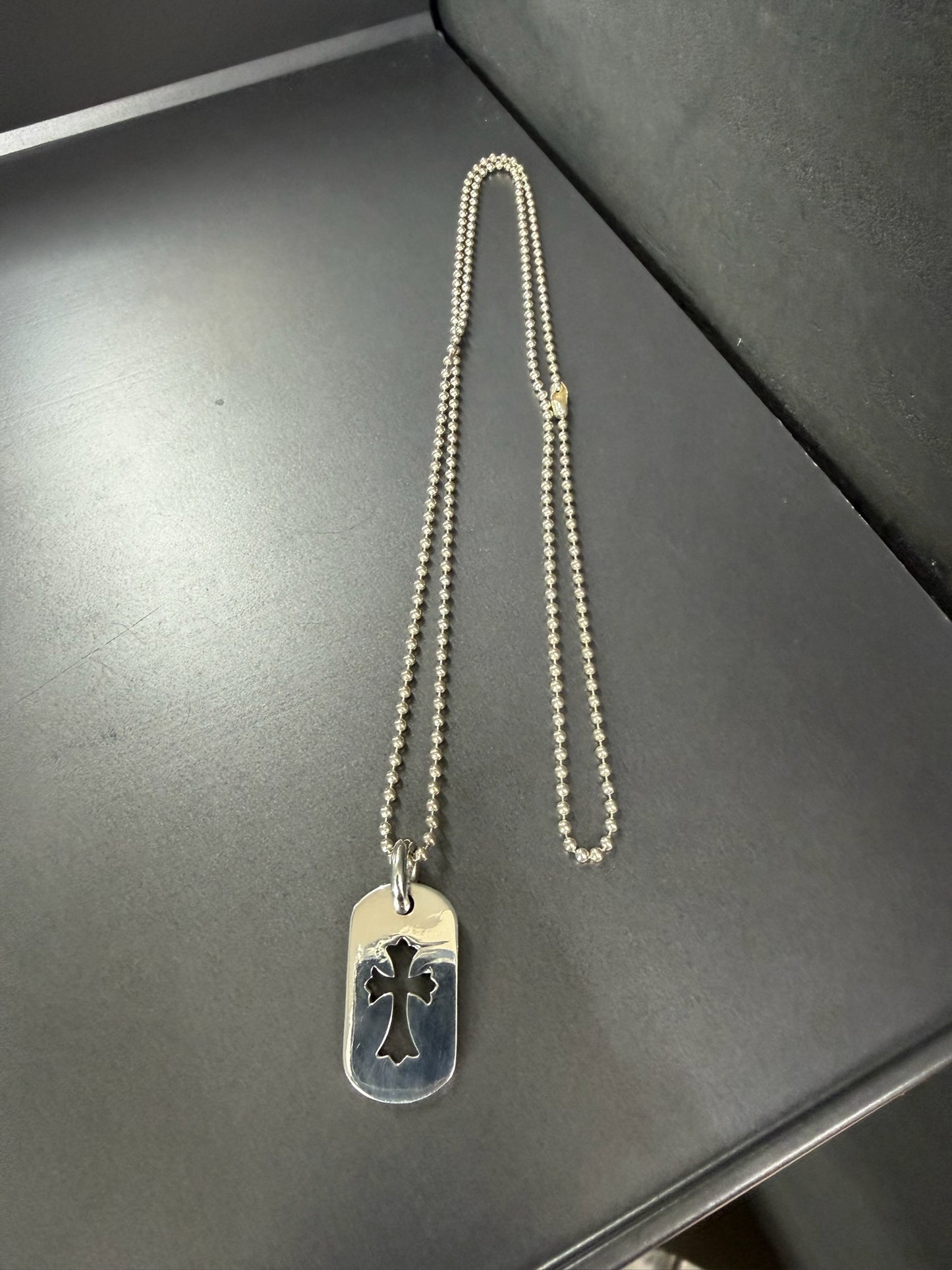 Chrome Hearts Diamonds Dog Tag Necklace